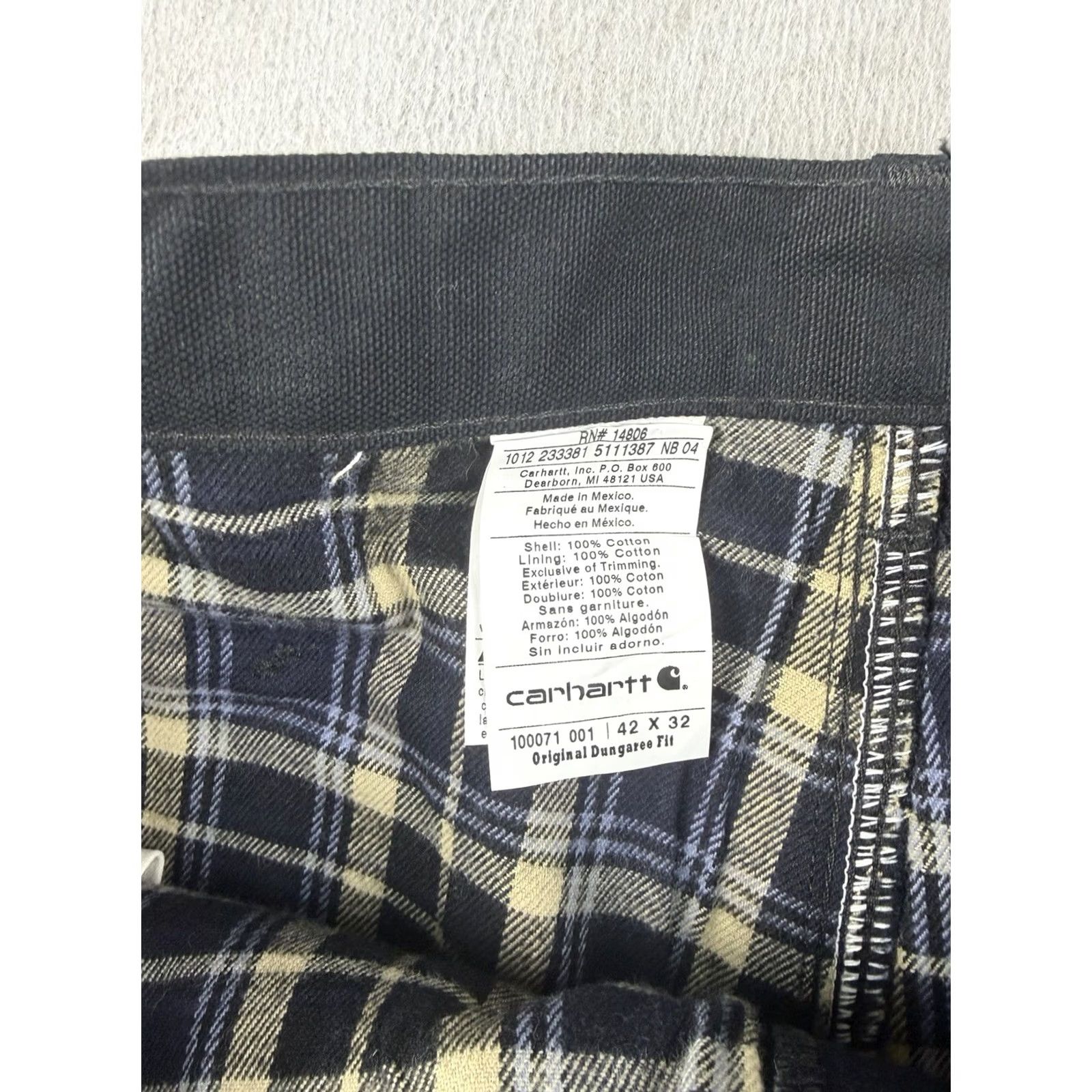 Carhartt Carhartt Pants Men’s 42x32 Black Canvas Lined Double Knee Carpenter Straight Relaxed Inseam 32 Size US 42 / EU 58 - 7 Thumbnail