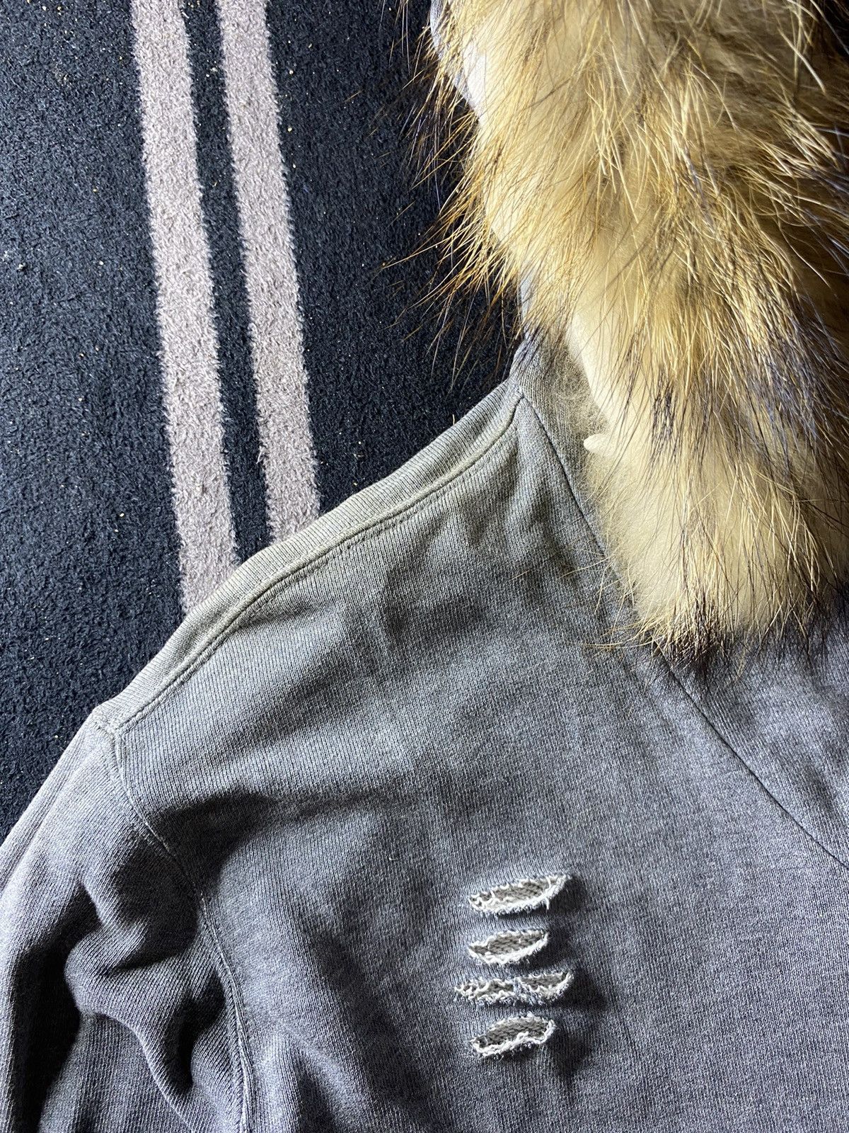 Beauty Beast × If Six Was Nine × Le Grande Bleu (L.G.B.) Vintage ifsixwasnine style NICOLE fur Distressed zip hoodie Size US L / EU 52-54 / 3 - 8 Thumbnail