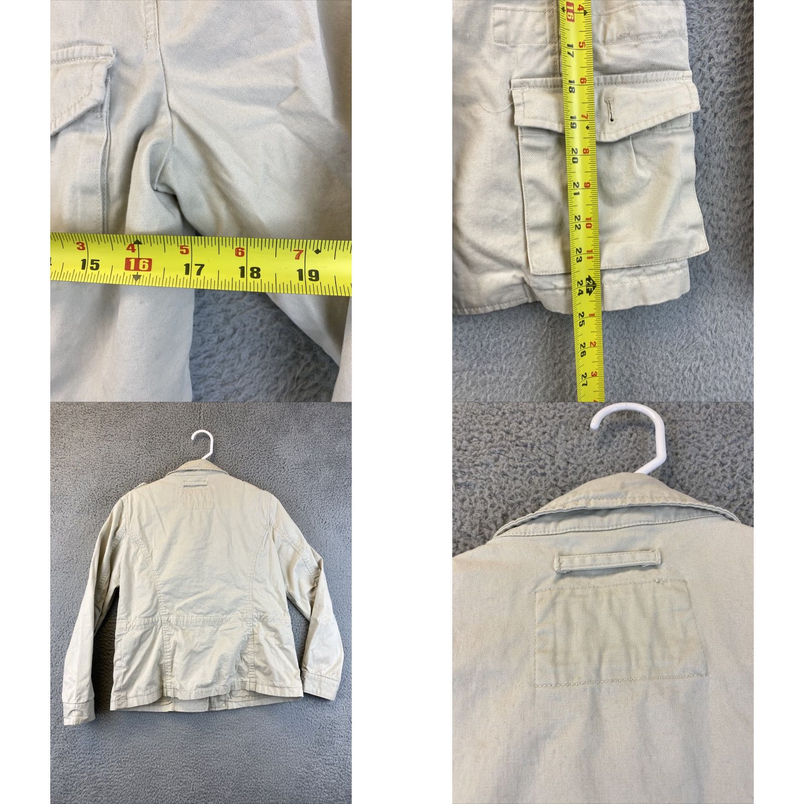 Nine West VINTAGE Nine West Army Tan Utility Jacket Womens M - Cotton Military Jacket, Tan, Size M, Army Theme, Blue Accent? Size M / US 6-8 / IT 42-44 - 8 Thumbnail