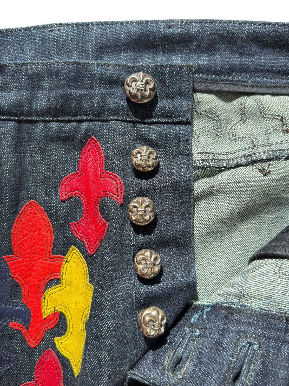 Chrome Hearts Chrome Hearts 1/1 200 Patch Flooded Fleur Patch RS Cut Denim Size US 33 - 11 Thumbnail