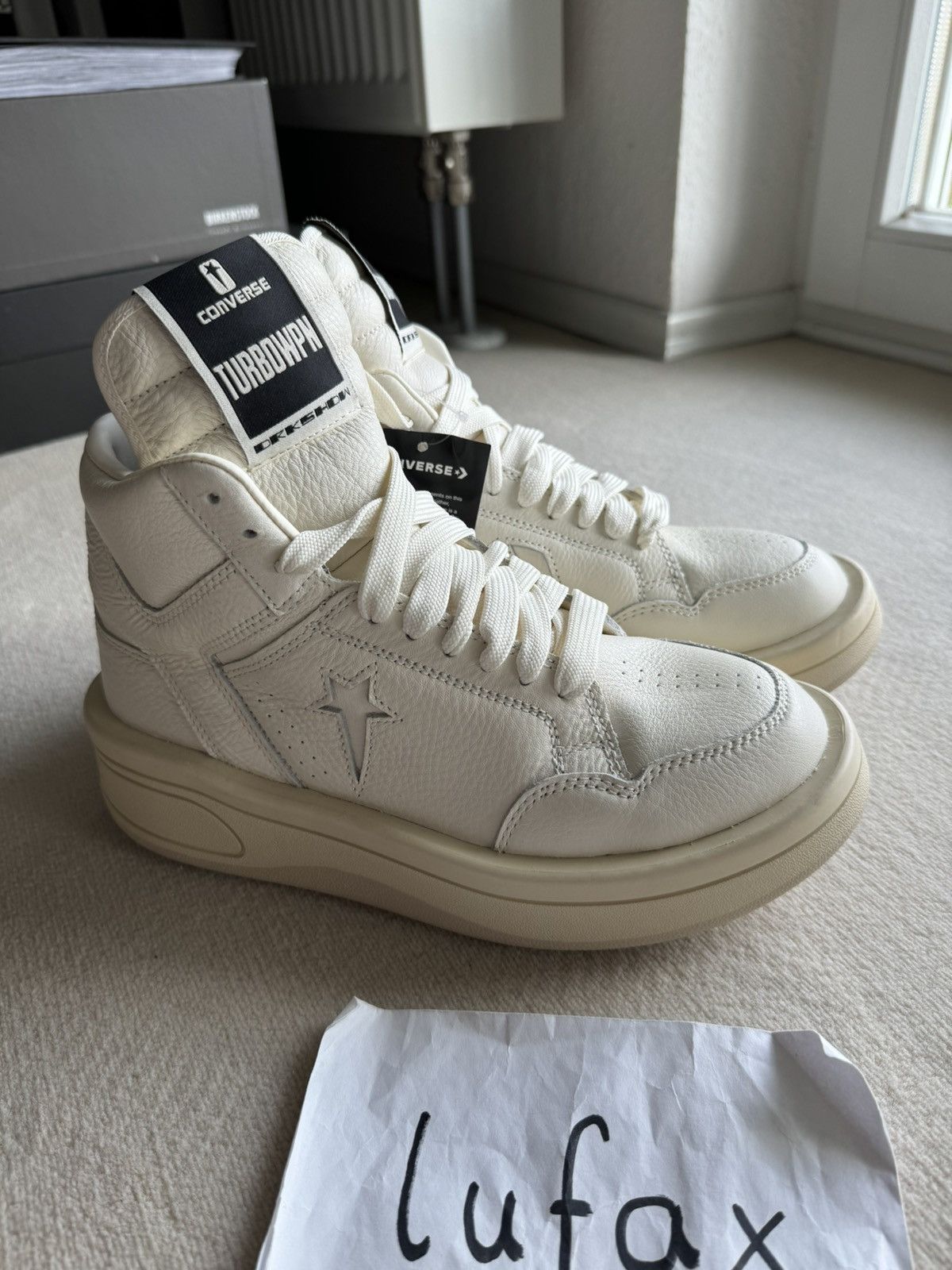 Converse × Rick Owens Drkshdw NEW | TURBOWPN DRKSHDW X CONVERSE WOMENS WHITE/MILK Size US 11 / IT 41 - 1 Thumbnail