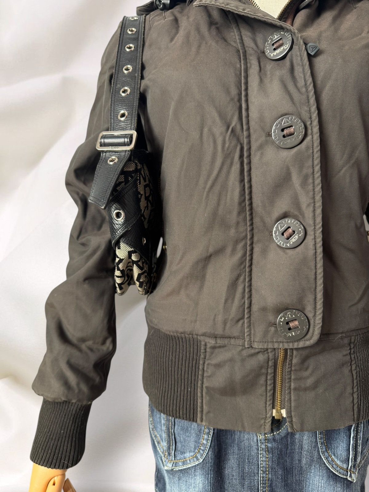 If Six Was Nine Japan Style Vintage Faux Fur Lined Y2K Utility Bomber Jacket Size M / US 6-8 / IT 42-44 - 6 Thumbnail