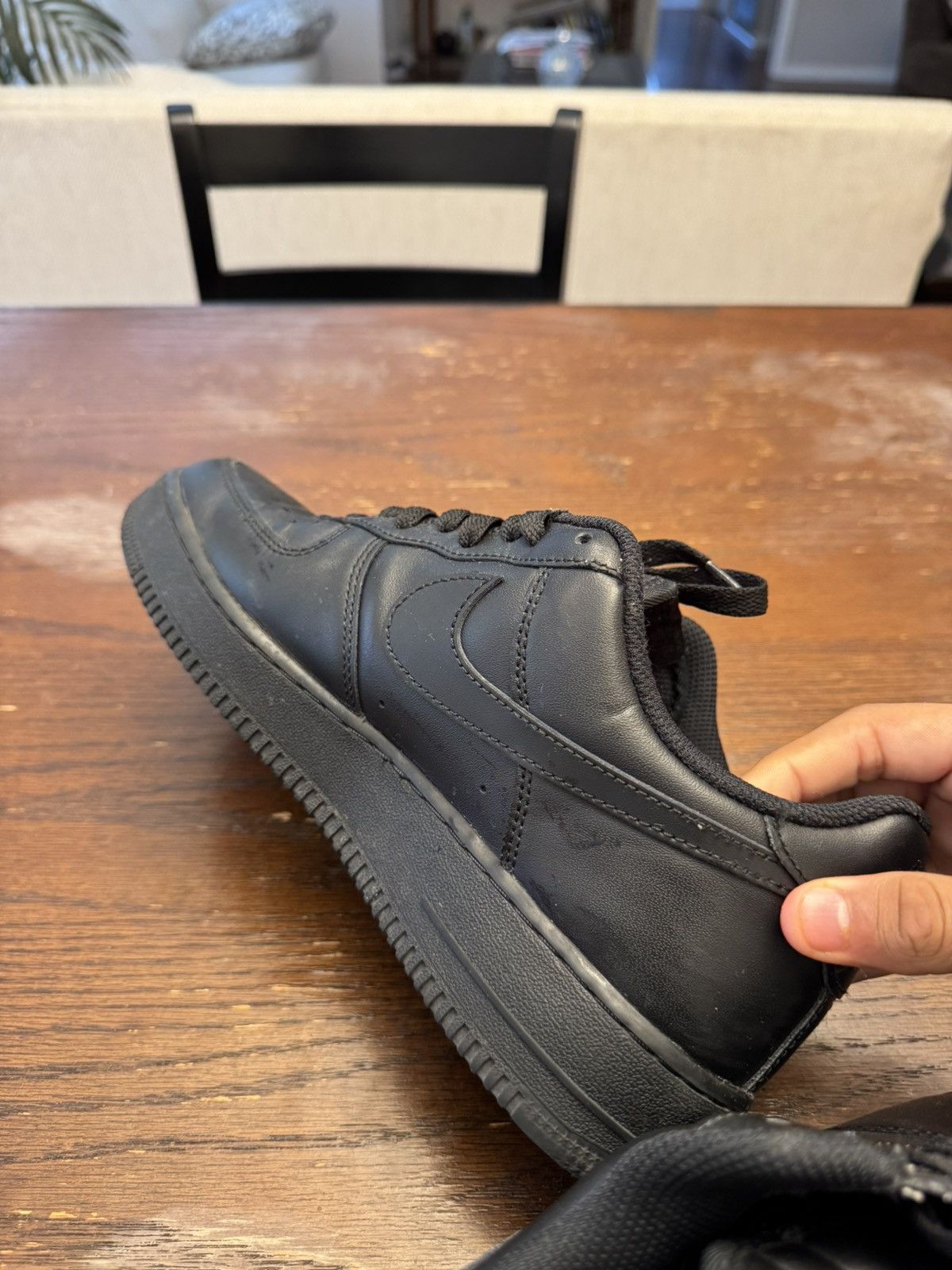 Nike Air Force 1 Black Size US 8.5 / EU 41-42 - 5 Thumbnail