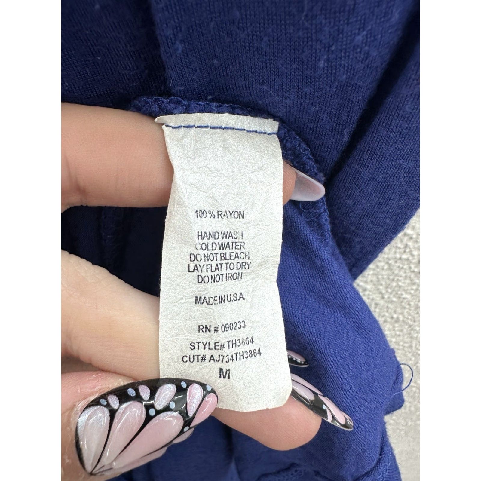 Vintage Kirra Tank Top Womens Medium Blue Sequin Bow Racerback Casual Summer USA Made Velcro Scoop Neck Sleeveless Adjustable Strap Racerback Size M / US 6-8 / IT 42-44 - 3 Thumbnail