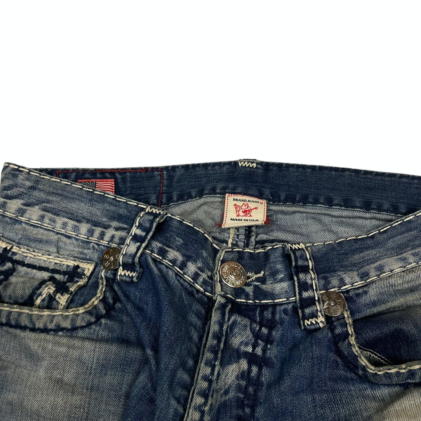 True Religion True Religion Bobby Big QT Men Blue Cotton Straight Jeans 33 Size US 33 - 6 Thumbnail