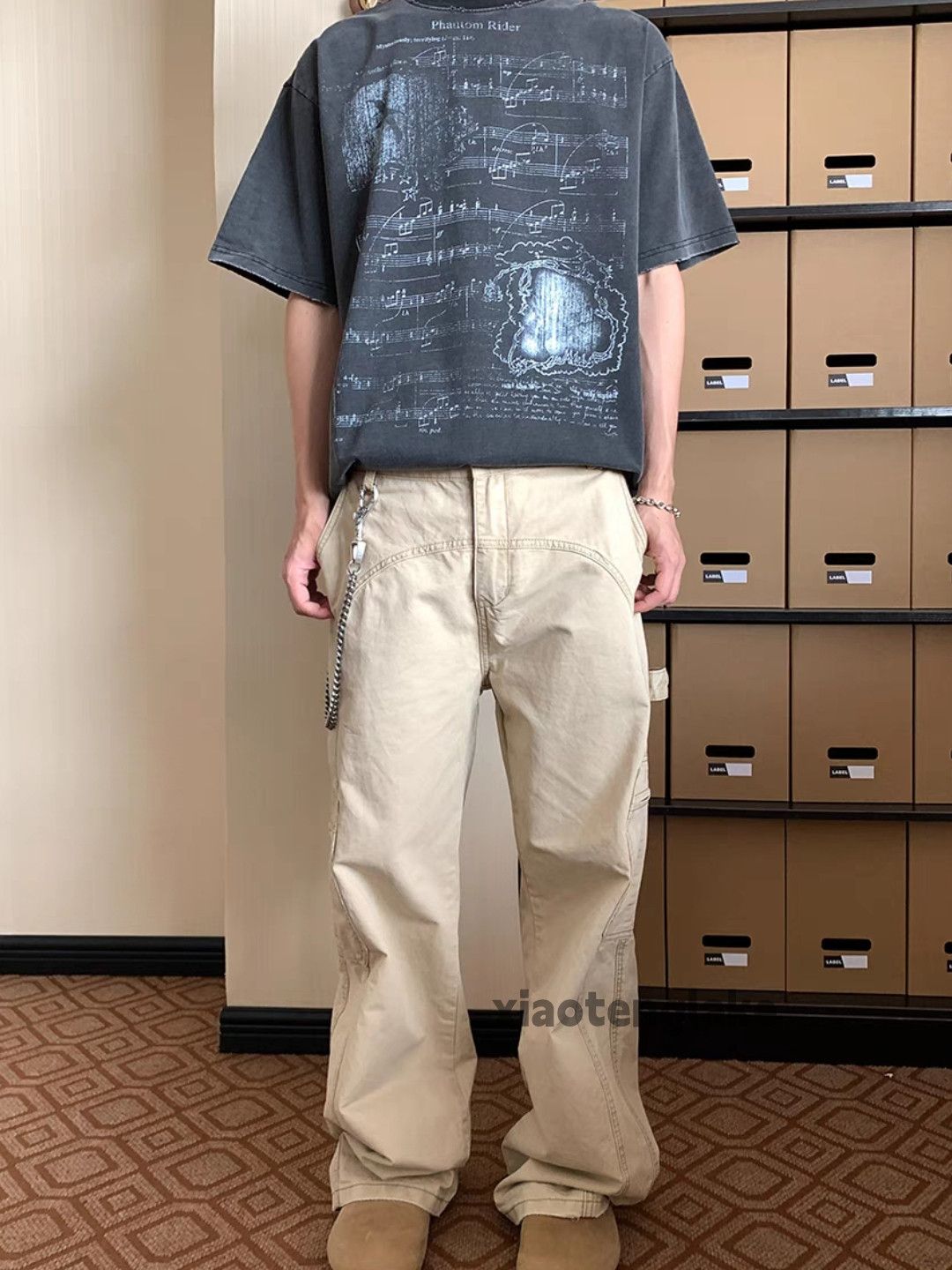 Designer Unisex outdoor utility loose baggy skate hiphop cargo pants Size US 30 / EU 46 - 1 Thumbnail
