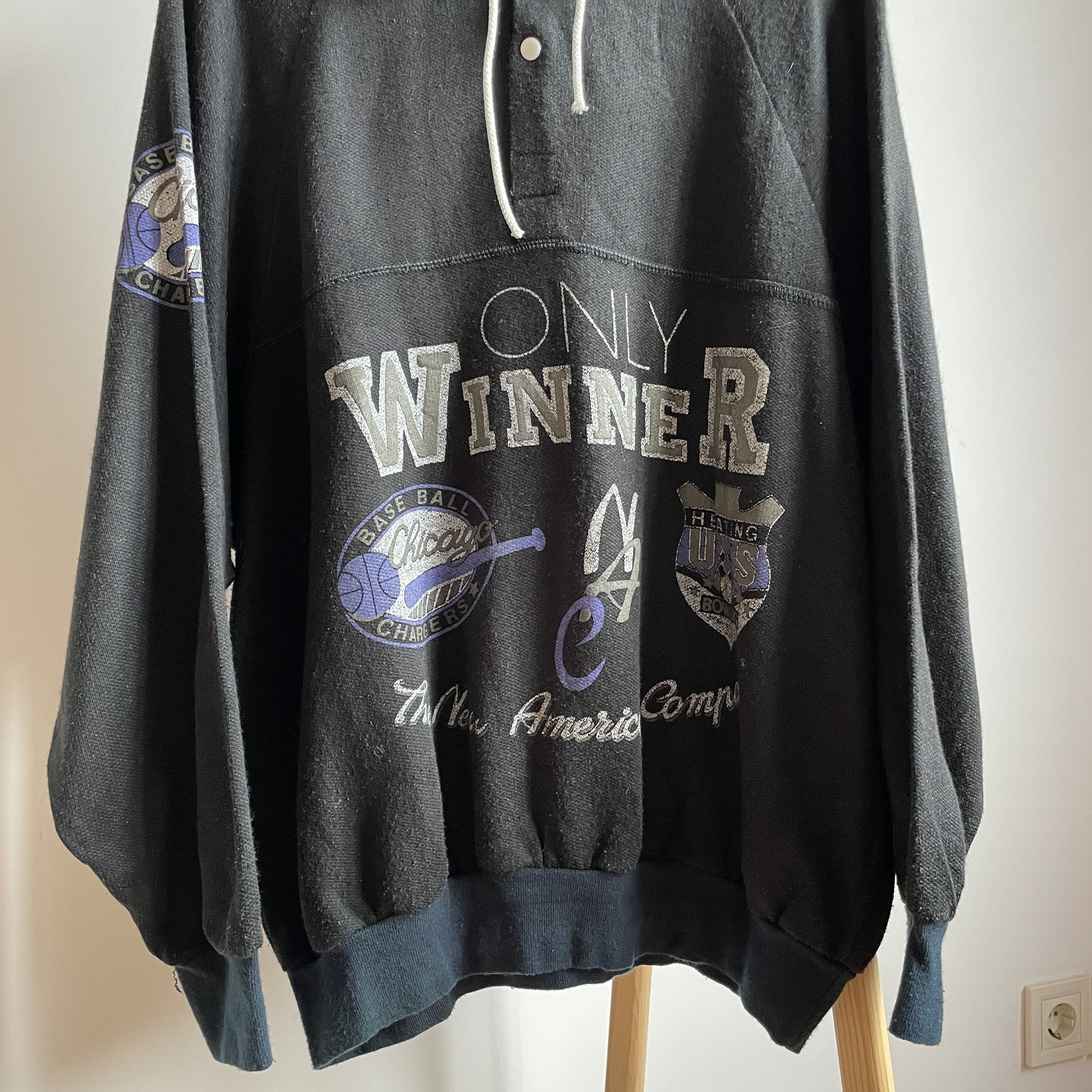 Vintage Only Winner Vintage 80's Collared Sweatshirt Size XL Size US XL / EU 56 / 4 - 4 Thumbnail