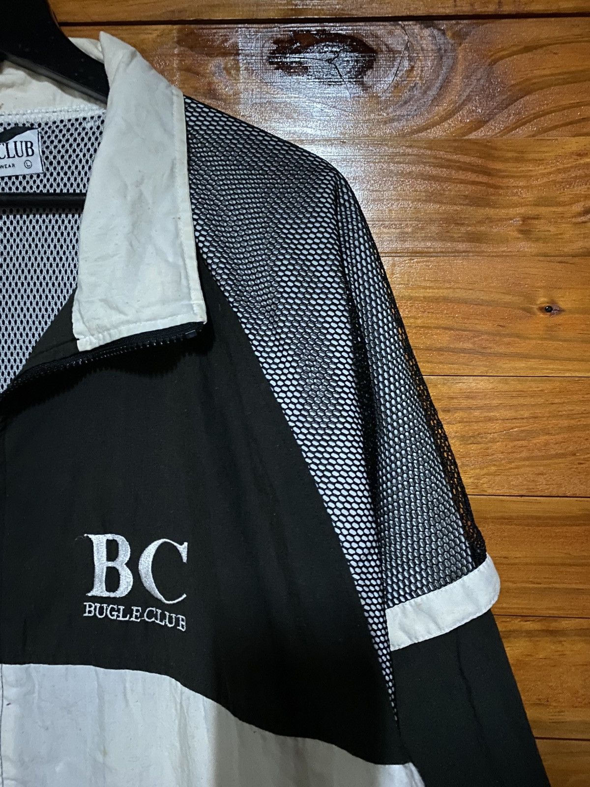 Bugle Boy Vintage Bugle Club Windbreaker | 90s Unisex Black & White Size US L / EU 52-54 / 3 - 8 Thumbnail