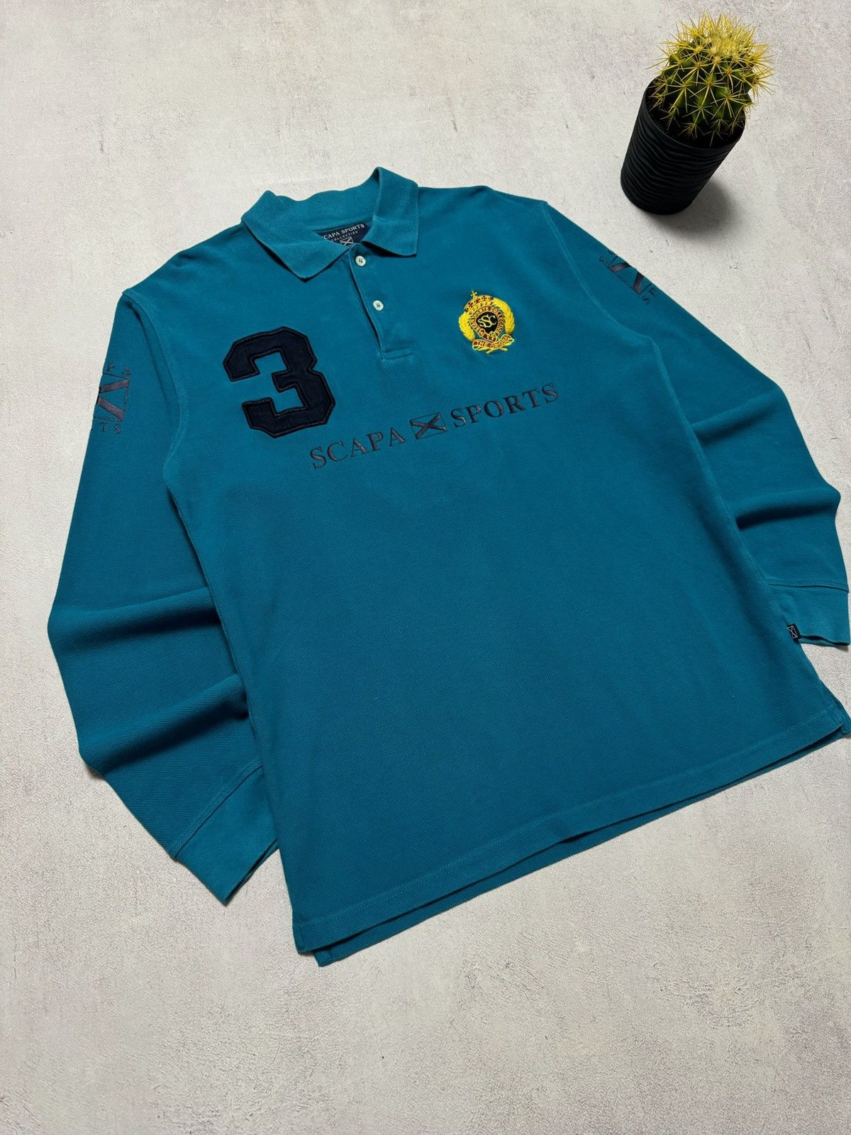 Scapa Sports Vintage Scapa Sports Rugby Polo Sweatshirt #3 Big Logo Ralph Size US L / EU 52-54 / 3 - 2 Thumbnail