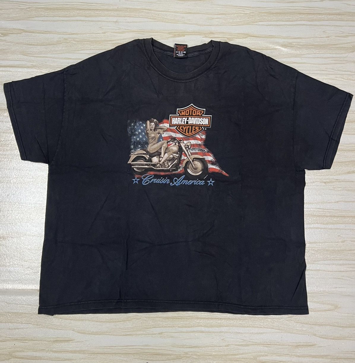 Harley Davidson 00s Harley Davidson Cruisin America Vintage T-shirt Size US XXL / EU 58 / 5 - 1 Thumbnail