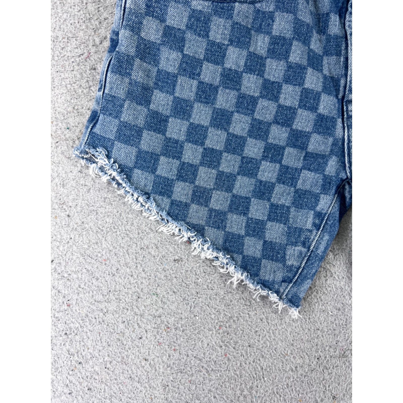 Pacsun Pacsun Women's Denim Cut-Off Shorts Size 30 Blue Check Pattern Cotton Blend 5-Inch Inseam Regular Fit Size 30" / US 8 / IT 44 - 3 Thumbnail