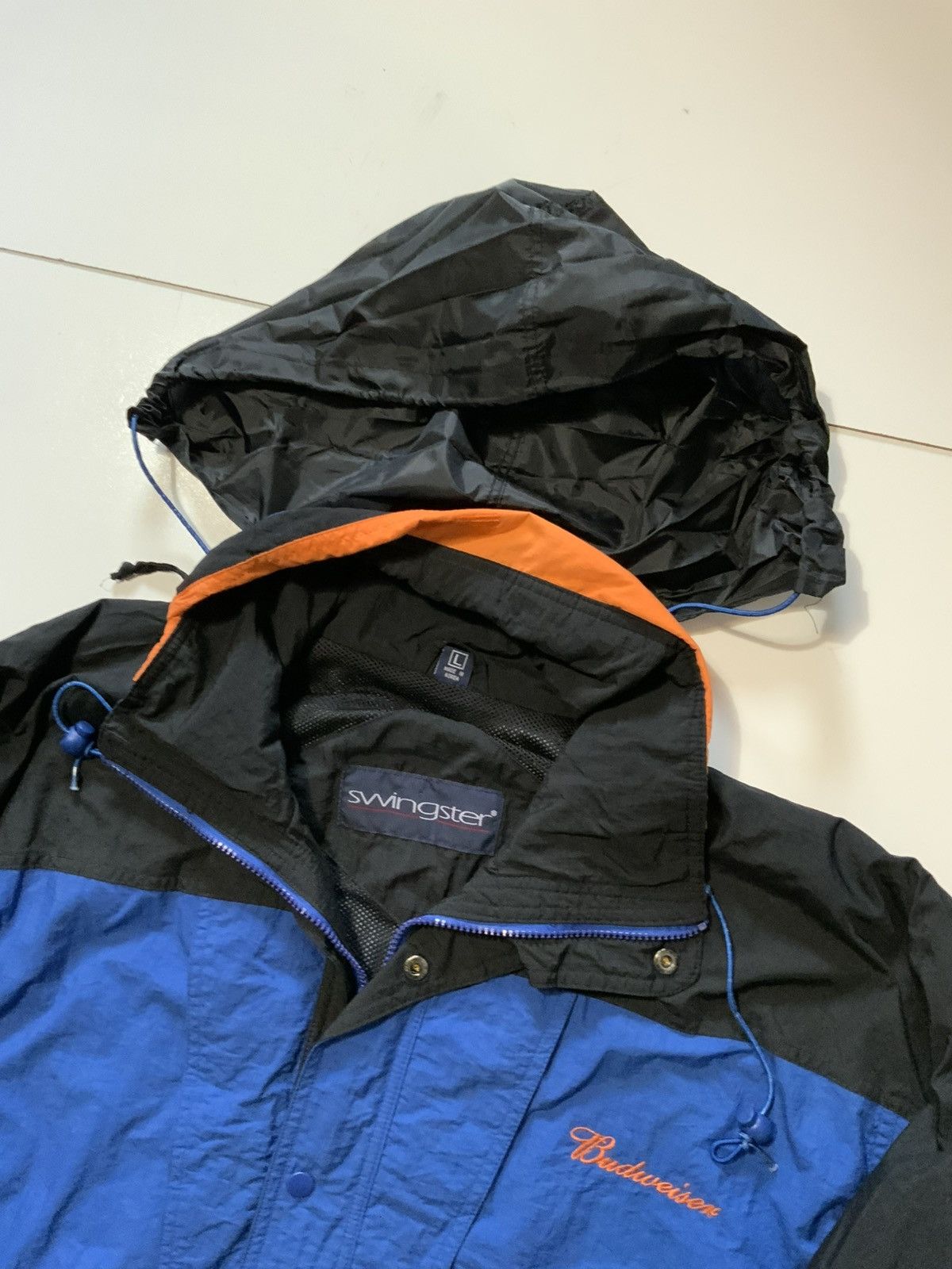Budweiser × Vintage Vintage 90s Swingster Budweiser Beer Windbreaker Zip Jacket Size US L / EU 52-54 / 3 - 8 Thumbnail