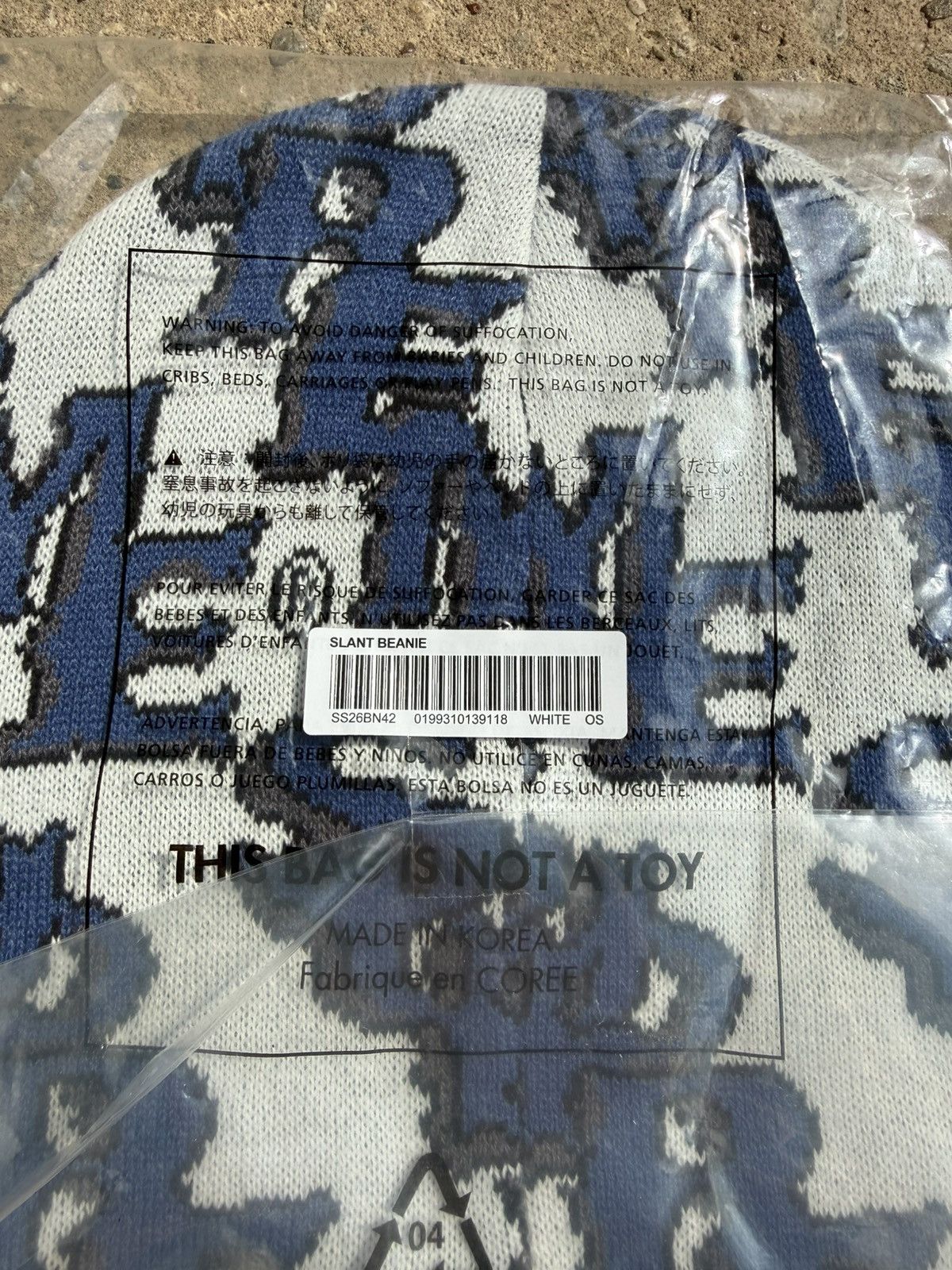 Supreme Supreme SS26 Gothic Slant Beanie white / blue Size ONE SIZE - 4 Thumbnail