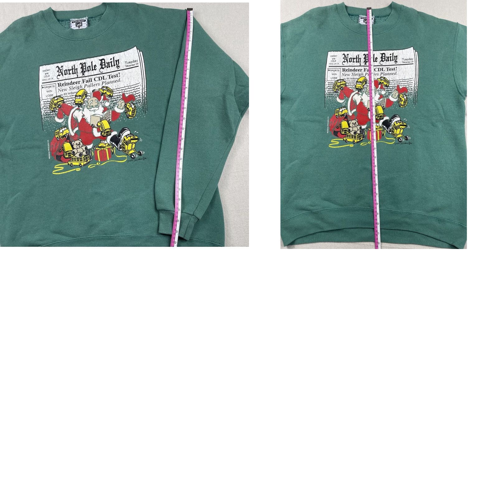 Lee VINTAGE Lee Sweatshirt Crewneck Christmas Santa School Bus North Pole Blue L Mens Size US L / EU 52-54 / 3 - 8 Thumbnail