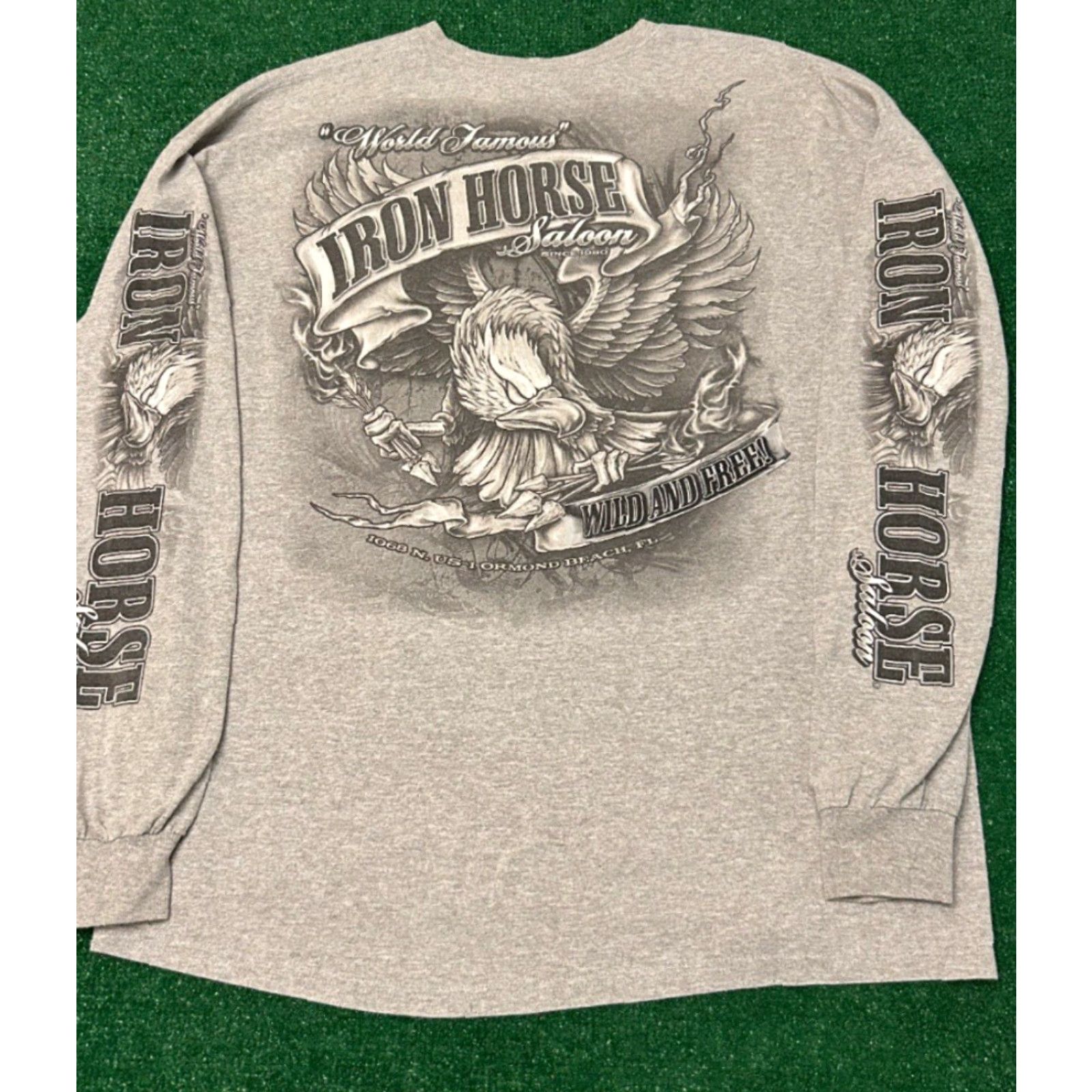 Vintage VINTAGE Iron Horse Saloon Biker Eagle Flames Long Sleeve Shirt 2XL Gray Mens 90s Y2K Punk Rock Tattoo Skater Grunge Hip Hop Logo Spider Web Size US XXL / EU 58 / 5 - 4 Thumbnail