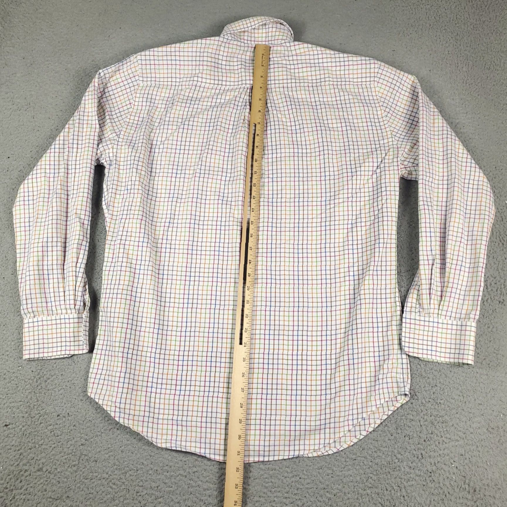 Peter Millar Peter Millar Shirt Mens Large White Multicolor Check Button-Up Long Sleeve Shirt Mens L White Checkered Button-Down Ready-to-Wear Modern Preppy Style Size US L / EU 52-54 / 3 - 3 Thumbnail
