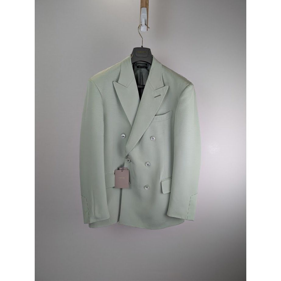 Tom Ford o1rshd1 Double Breasted Jacket in Light Green Size US M / EU 48-50 / 2 - 1 Thumbnail