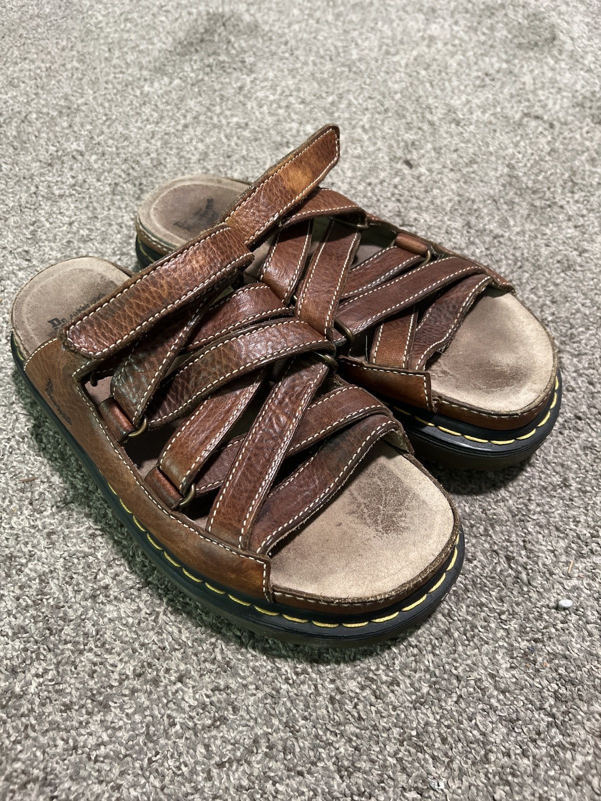 Dr. Martens × Vintage Vintage Dr. Martens Woman’s Brown Strap Sandals Size US 11 / IT 41 - 1 Thumbnail
