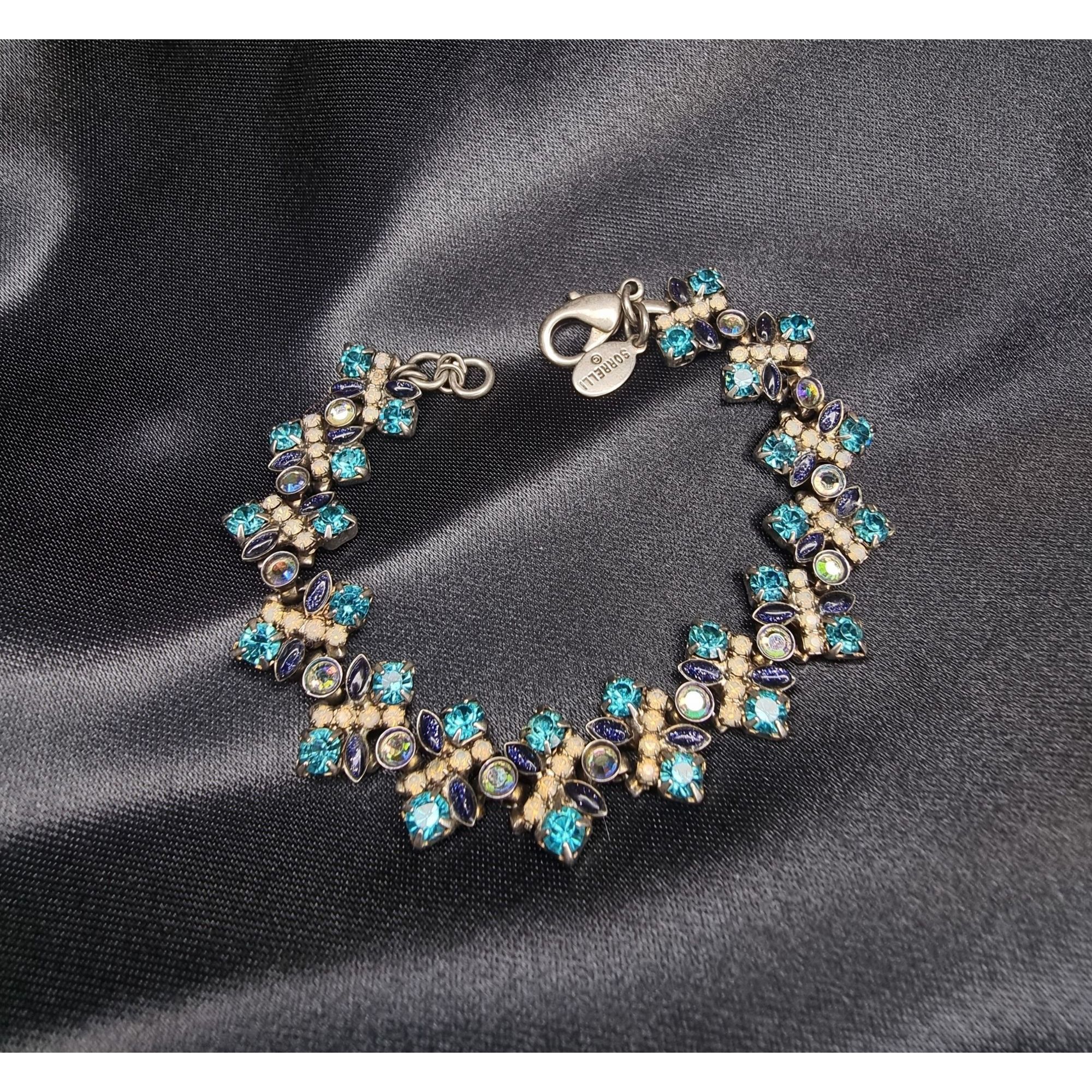 Vintage Vintage Sorrelli Crystal Floral Bracelet With Blue Purple & Size ONE SIZE - 3 Thumbnail