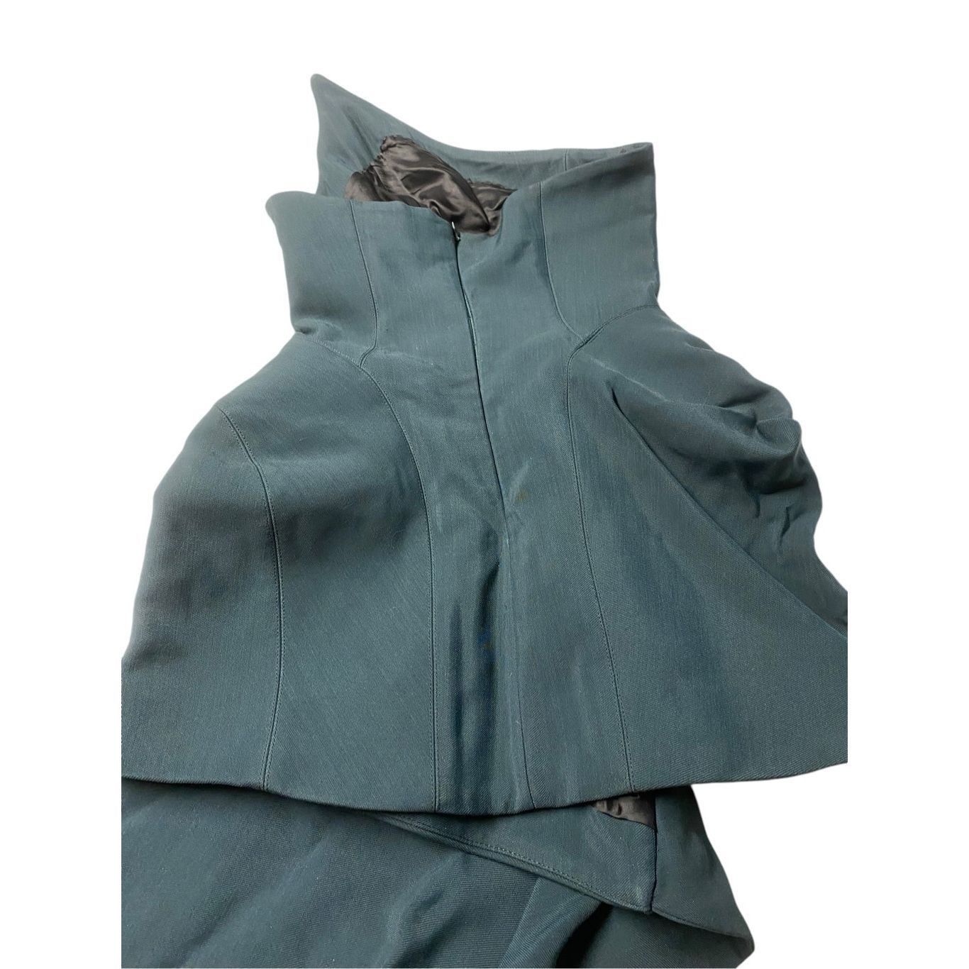 MUGLER Strapless Mini Dress in Dark Green Size 36 Small 2-4