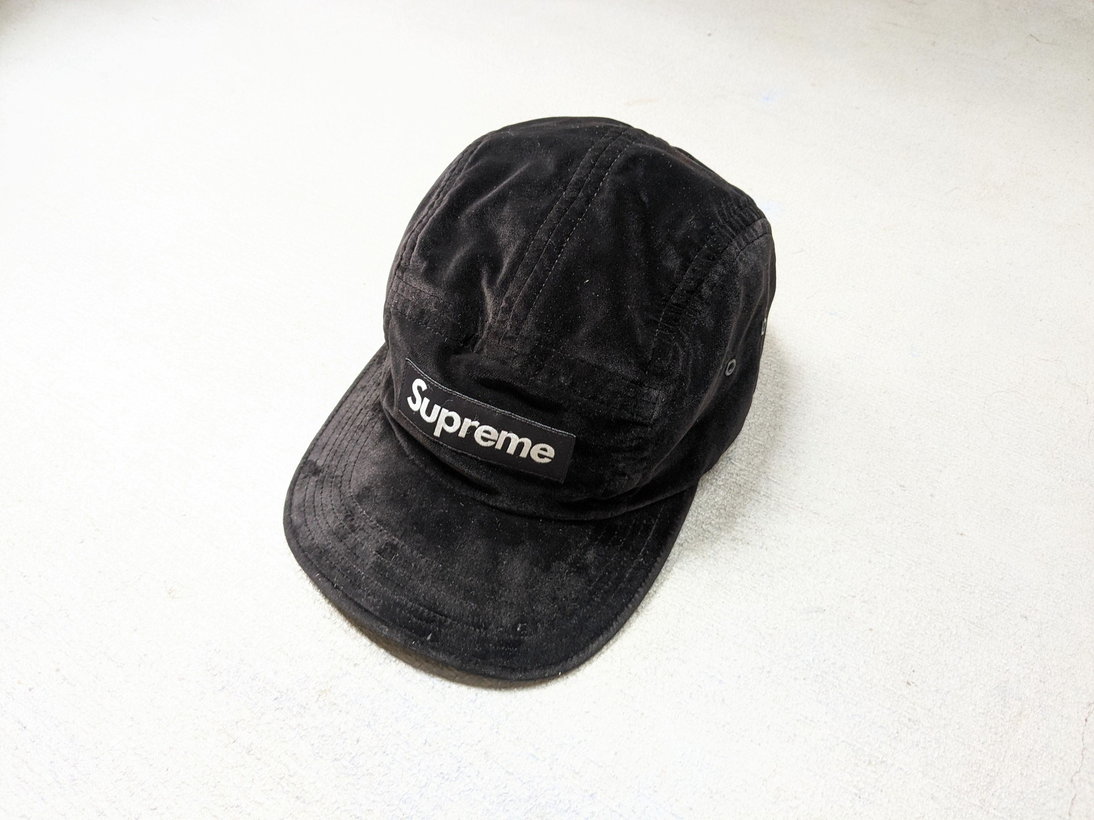 Supreme Supreme Velvet Camp Cap Black Hat 5 Panel Velour BOGO SS16 Size ONE SIZE - 2 Thumbnail