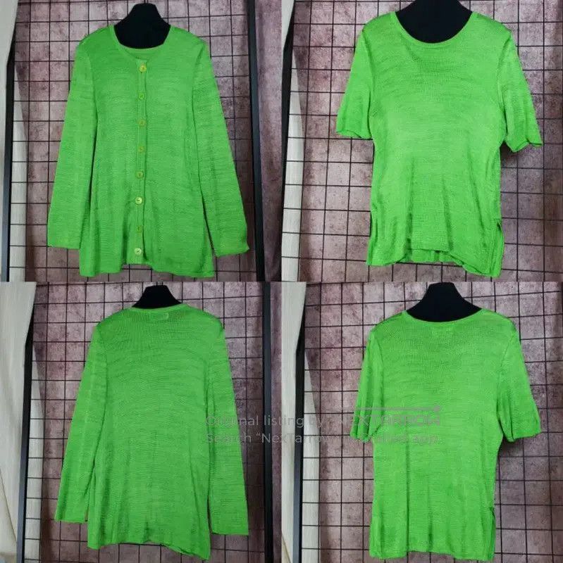 Yves Saint Laurent YSL Green Long Sleeve Knit Top for Women . Size M / US 6-8 / IT 42-44 - 1 Thumbnail