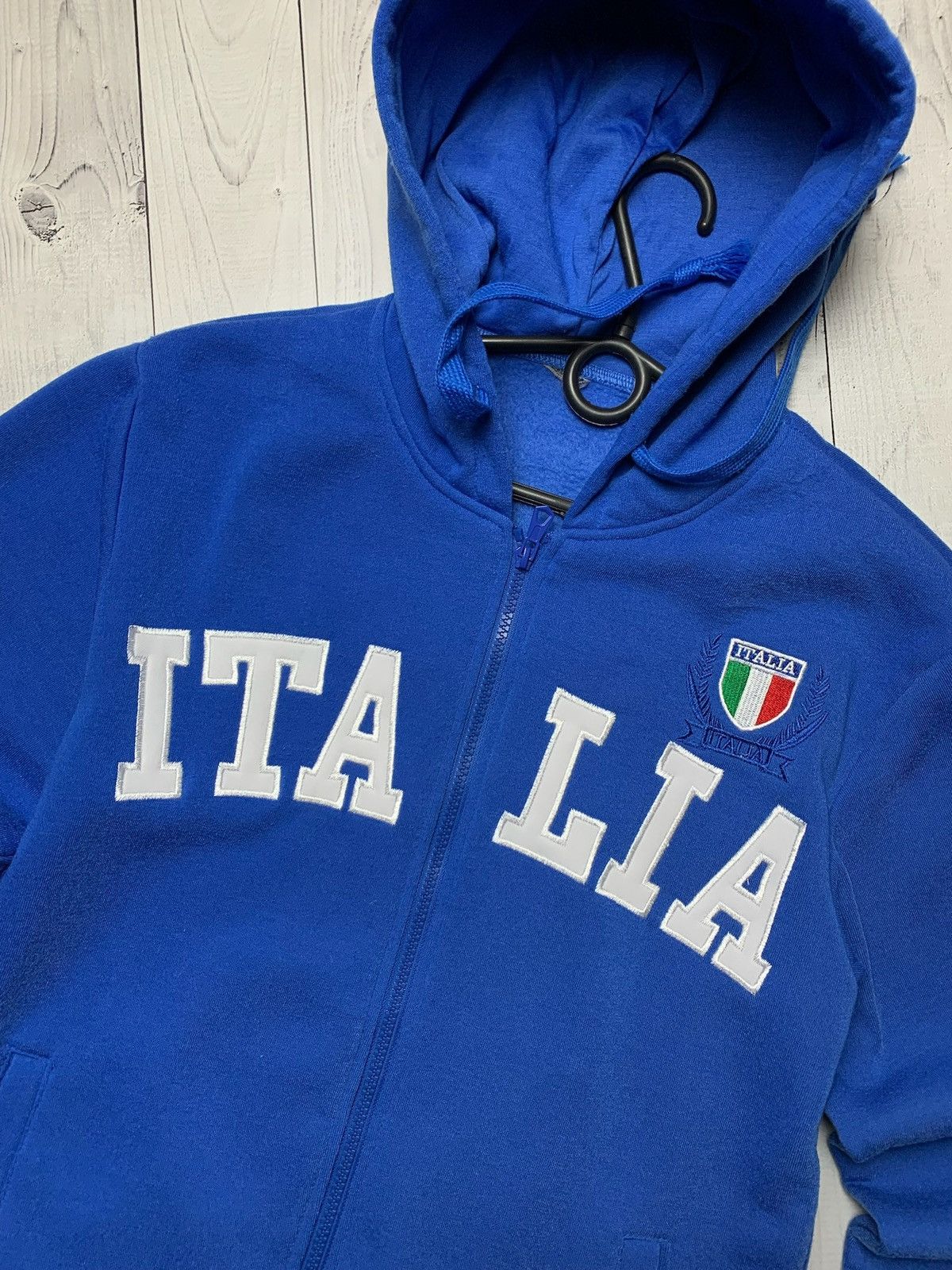 Vintage Vintage Italia zip hoodie big logo Italy blue Size US L / EU 52-54 / 3 - 2 Thumbnail