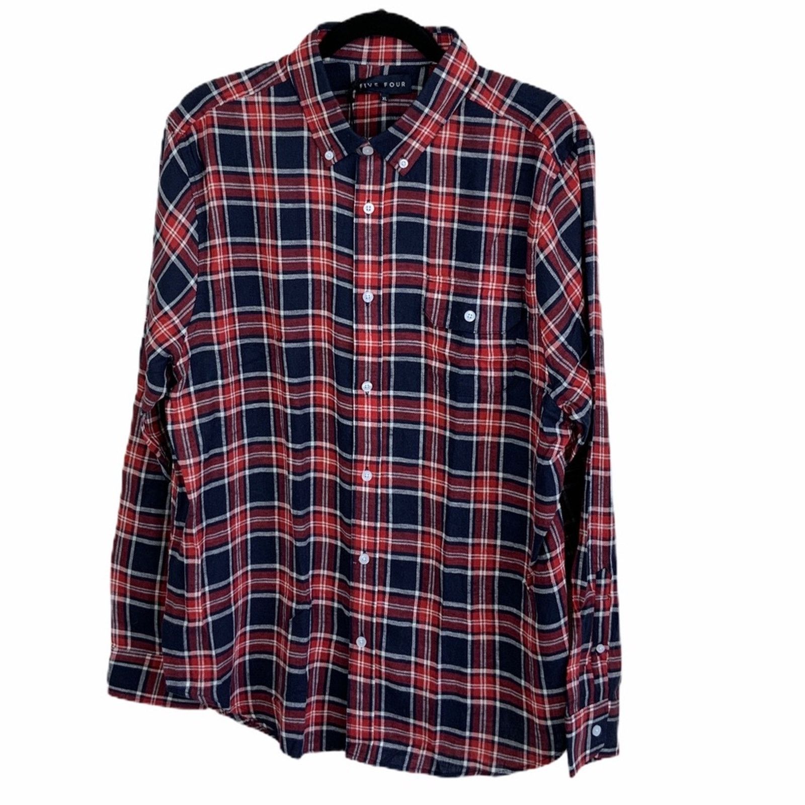 Five Four Five Four Kingsdale Red Plaid Button Shirt Red Multi Size XL Size US XL / EU 56 / 4 - 1 Thumbnail