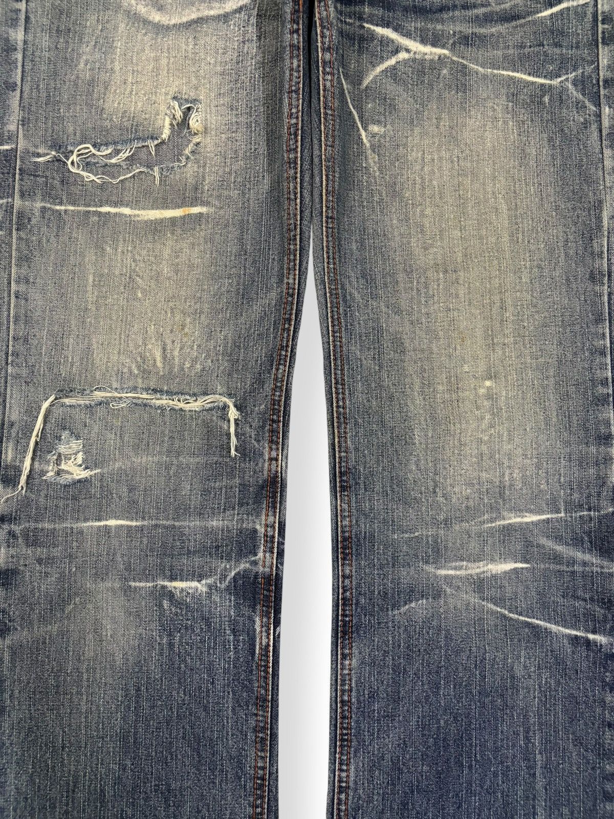 14th Addiction Vintage Lowbox Whiskers Mud Wash Distressed Grunge Jeans Size US 30 / EU 46 - 4 Thumbnail