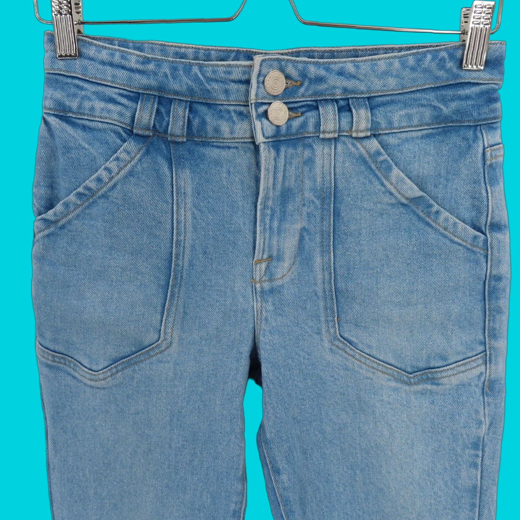 Frame Frame Jeans Womens 26 Caye Double Button Mid Rise Flare Denim Blue Jeans 5-Pocket Design Regular Cotton Blend Denim Frame Caye Style Flared Vintage No Size 26" / US 2 / IT 38 - 1 Thumbnail