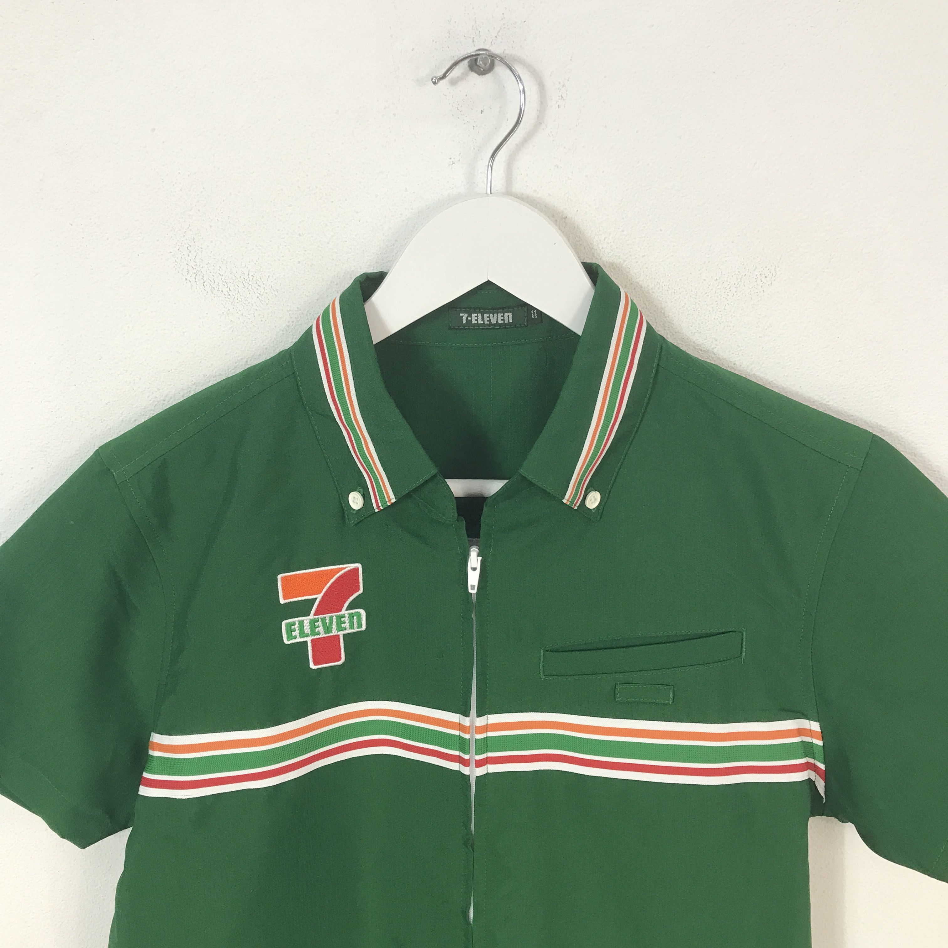 Japanese Brand 7 Eleven Uniform Green Shirt jacket K50B20 Size US M / EU 48-50 / 2 - 3 Thumbnail