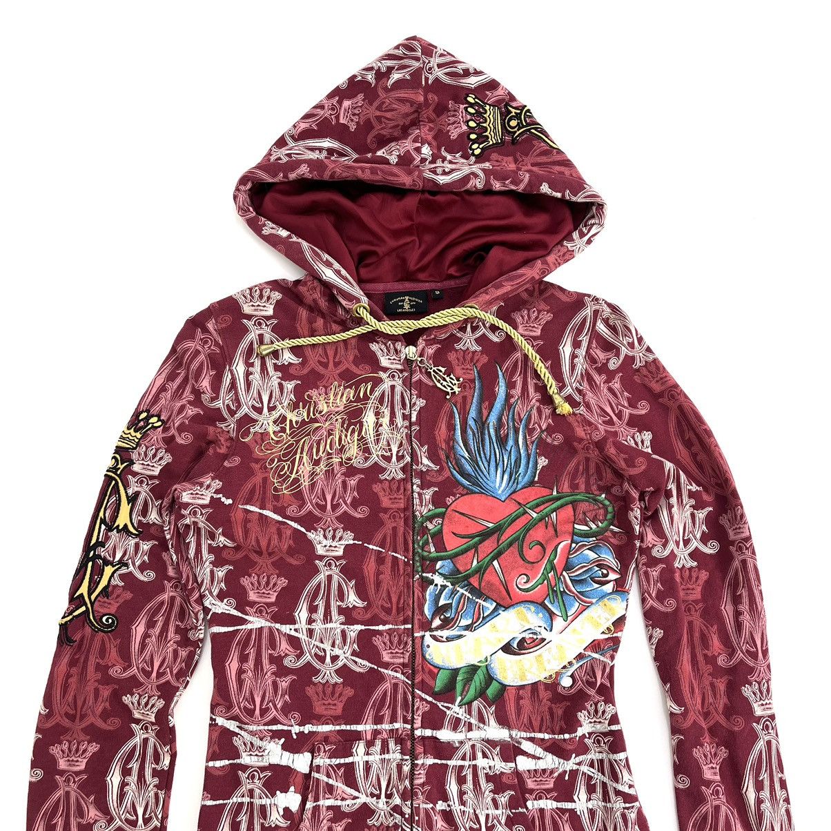 Christian Audigier × Ed Hardy × Vintage Christian Audigier Ed Hardy Full Print Women Zip Hoodie Size S / US 4 / IT 40 - 2 Thumbnail