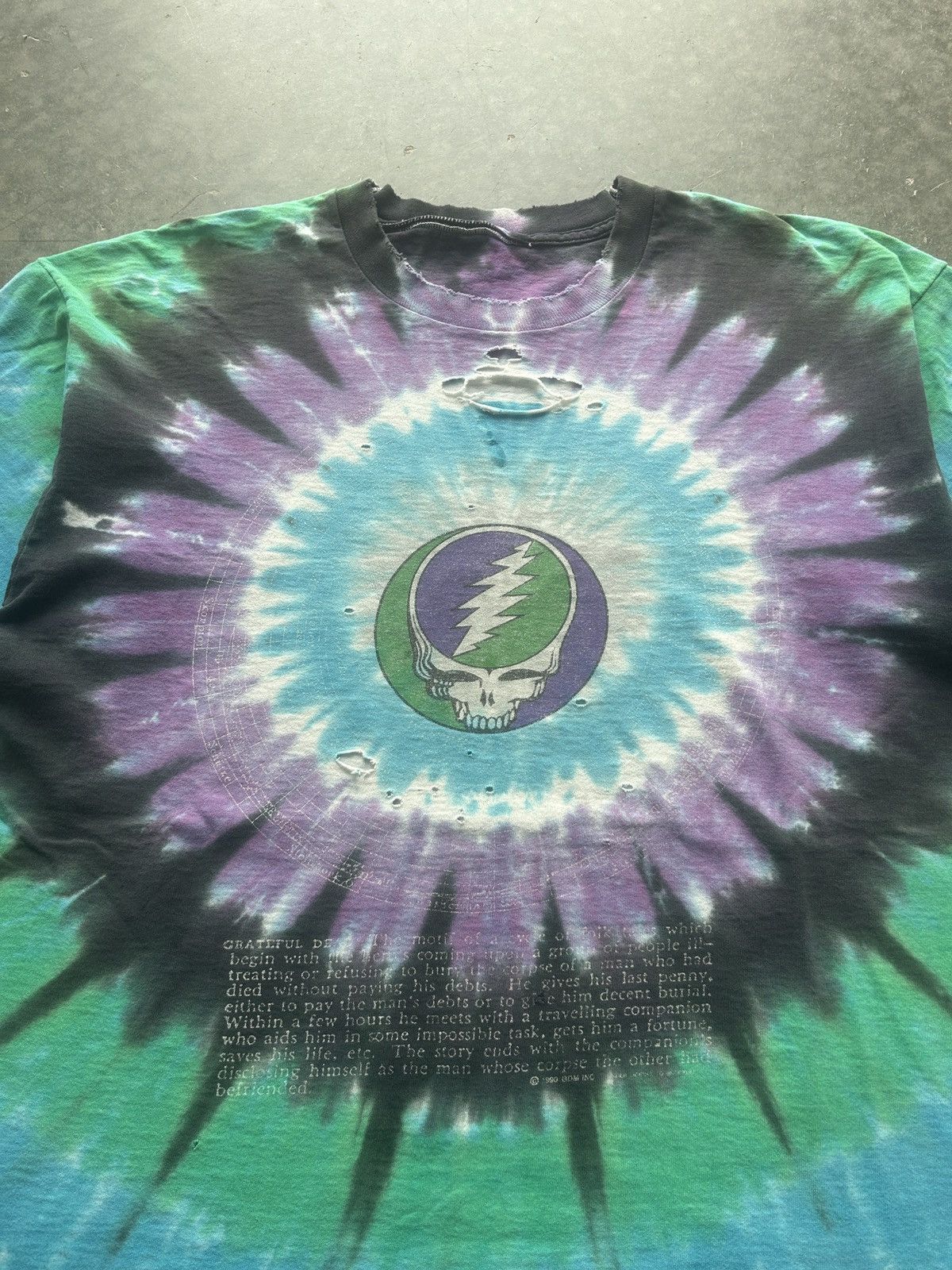Band Tees × Vintage Vintage 90s Grateful Dead Graphic Tee Thrashed Size US XL / EU 56 / 4 - 1 Thumbnail
