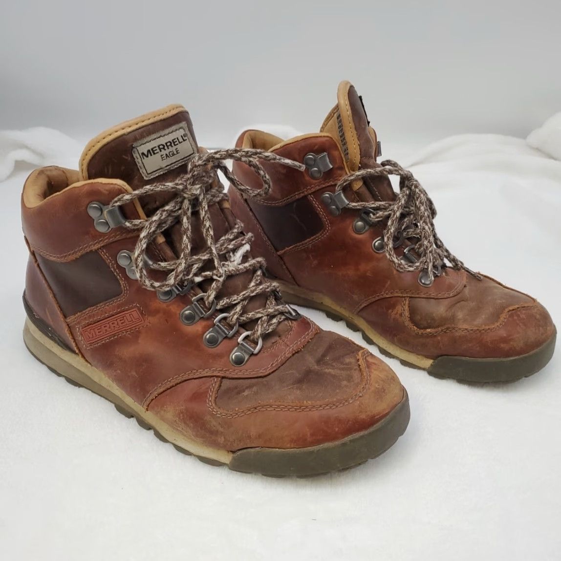 Merrell Merrell Eagle Luxe Sunned Hiking Boots Mens 7.5 Brown Leather Waterproof Ankle Shaft Suede Boots Vintage Style Size US 8 / EU 41 - 2 Thumbnail