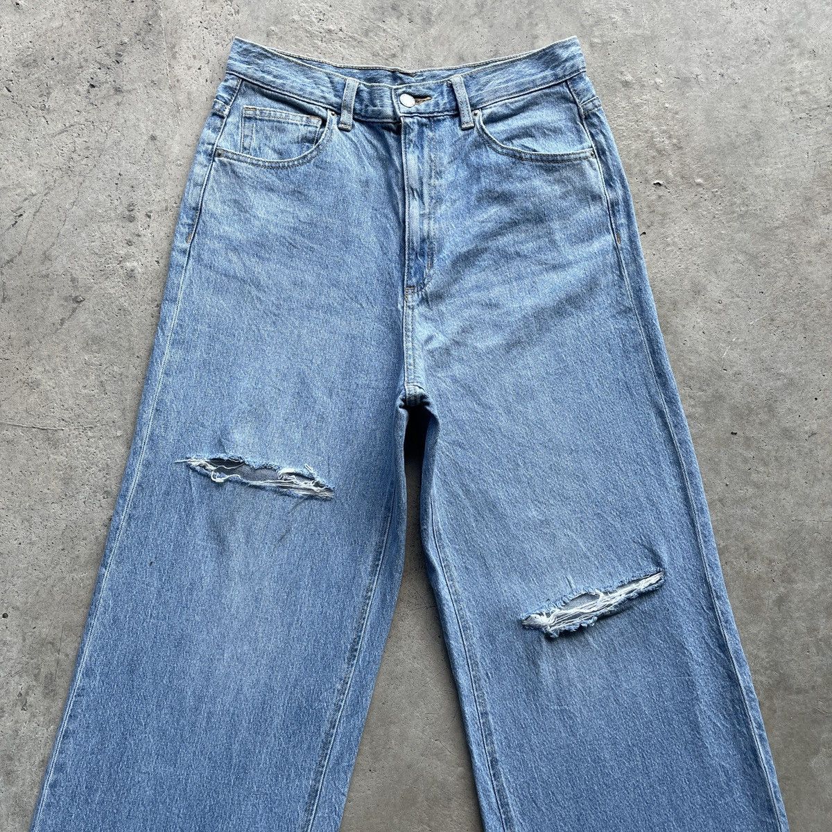 Japanese Brand Japanese Brand Gu FLARE Jeans Faded Denim Distressed Pants Size US 29 - 3 Thumbnail