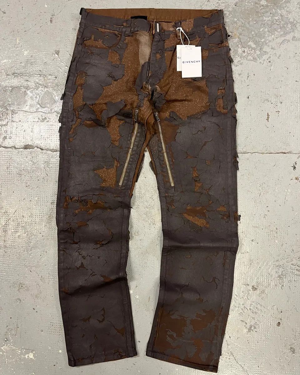 Givenchy × Vintage AW2022 Givenchy Brown Cracked Leather Utility Pants by Matthew Williams Size US 34 / EU 50 - 1 Thumbnail