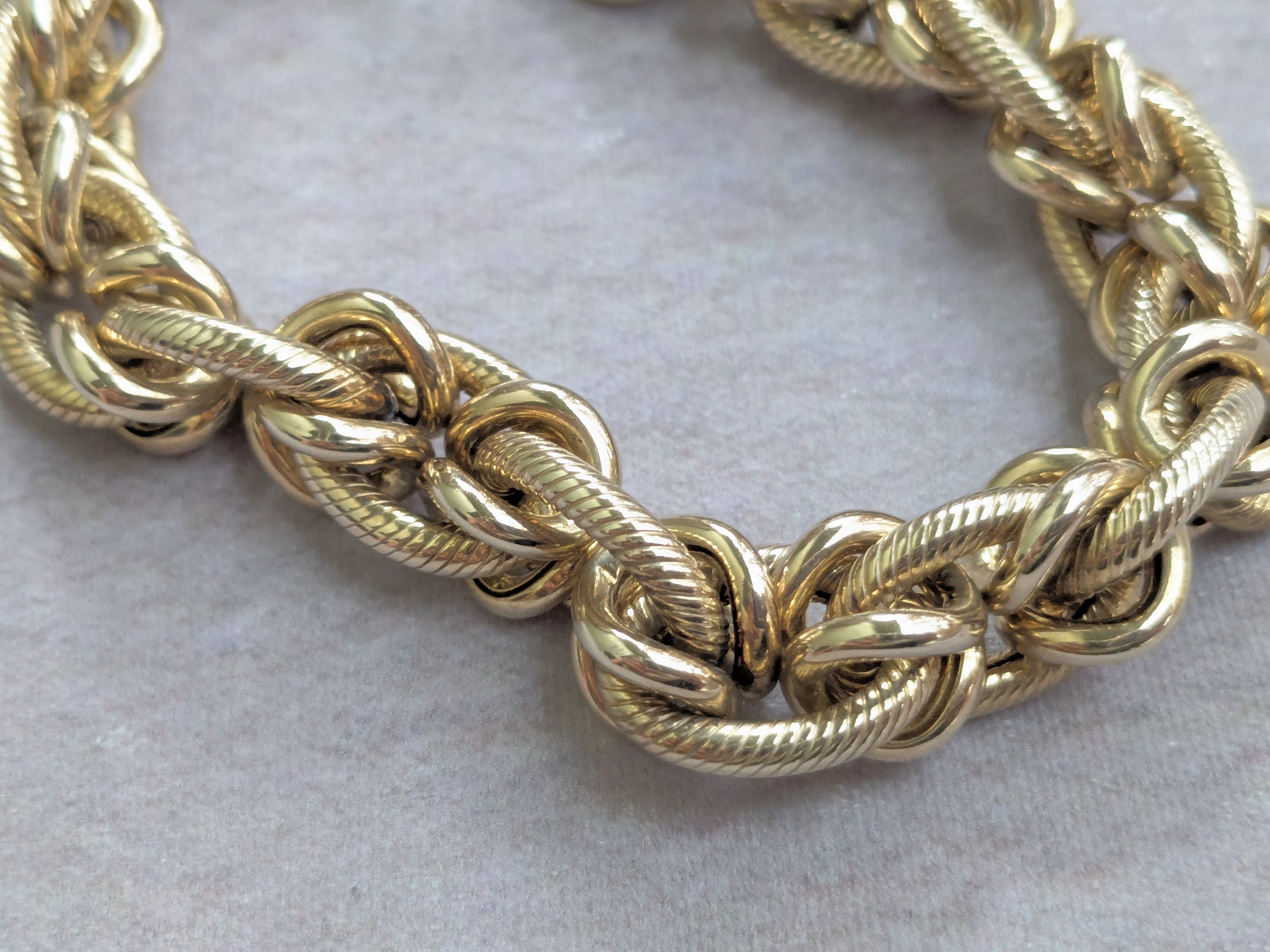 Jewelry Vintage Sterling Silver Bracelet Oval Vermeil Gold 8.25 Size ONE SIZE - 3 Thumbnail