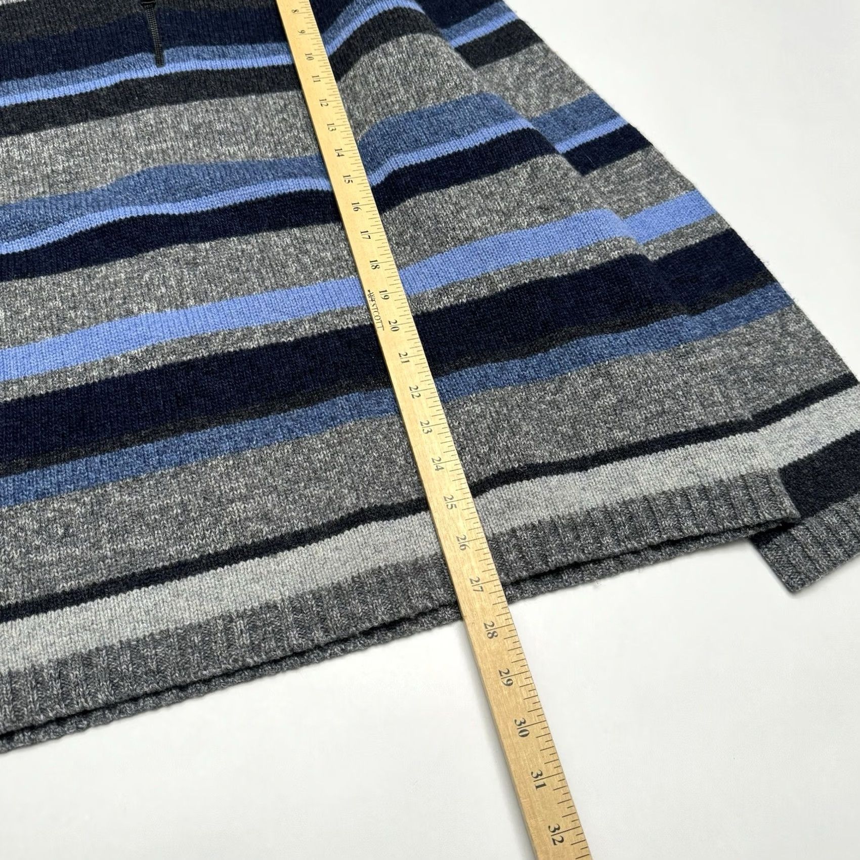 Banana Republic VINTAGE Banana Republic 1/4 Zip Wool Sweater Blue Grey Striped XL Men MENS XS? Size US XL / EU 56 / 4 - 5 Thumbnail
