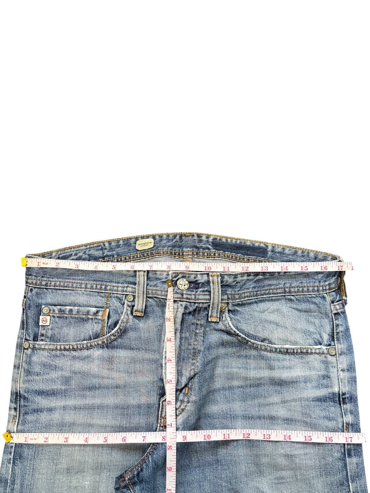 AG Adriano Goldschmied Vintage Adriano Goldschmied Distressed Flare Jeans Size 34" / US 12 / IT 48 - 6 Thumbnail