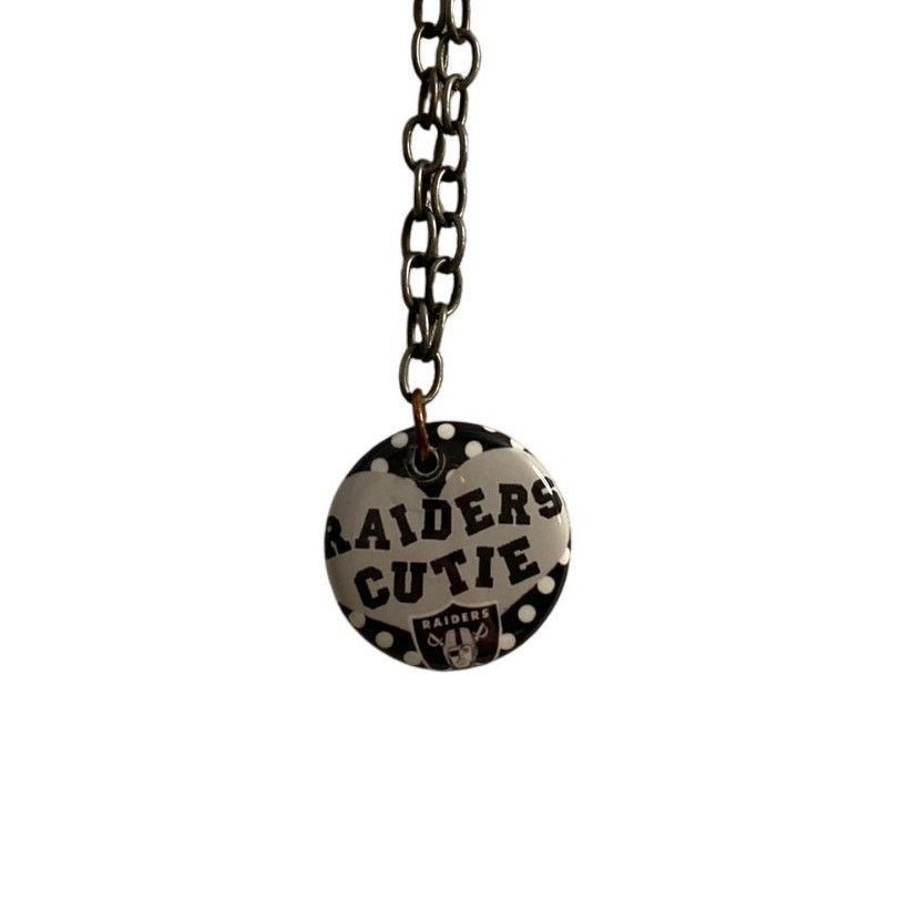 Handmade Las Vegas Raiders Cutie Pendant Necklace Black Silver Tone Size ONE SIZE - 4 Thumbnail
