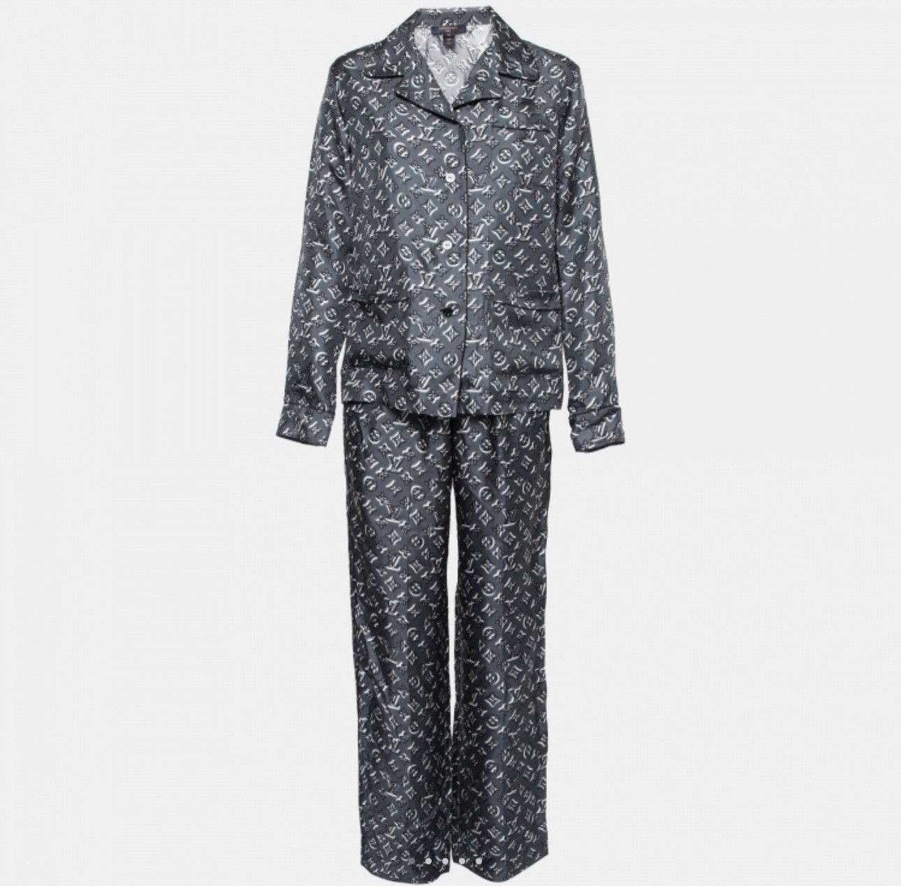 Louis Vuitton Louis Vuitton Grey Monogram Silk Pijama Set | Grailed