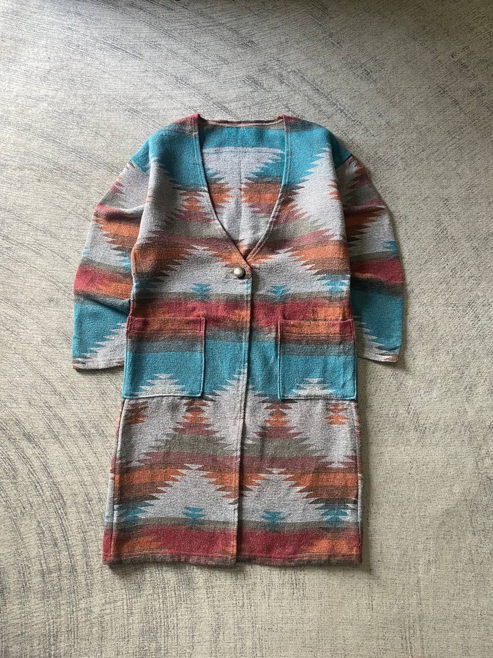 Native Native Navajo Aztec Pattern Long Cardigan Size M / US 6-8 / IT 42-44 - 1 Thumbnail
