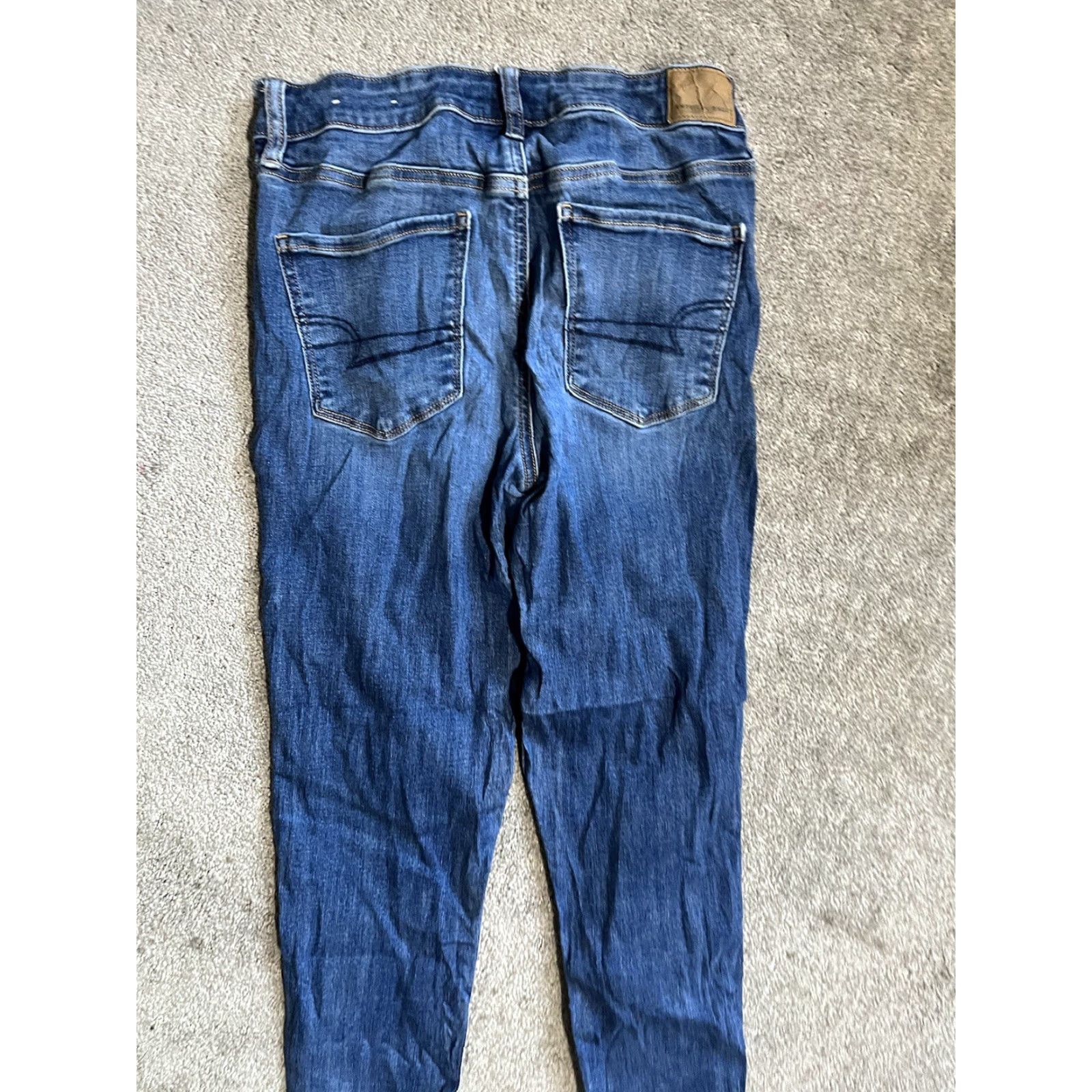 American Eagle Outfitters American Eagle Next Level Stretch Hi-Rise Jegging Pants Size 8 Regular Blue Corduroy Womens Distressed Size 30" / US 8 / IT 44 - 2 Thumbnail