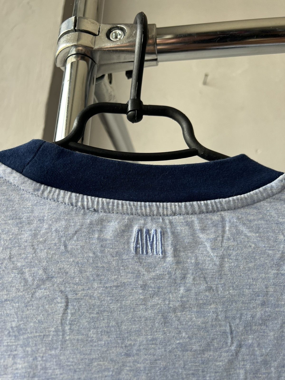 AMI AMI PARIS BY ALEXANDRE MATTIUSSI MENS SOLID BLUE T SHIRT Size US S / EU 44-46 / 1 - 12 Thumbnail