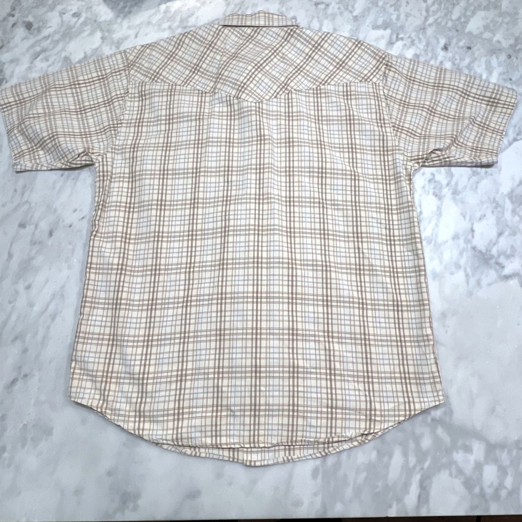 Doublet Resistol Double R Pearl Snap Shirt Men Large Plaid Pockets Cotton Short Sleeve Size US L / EU 52-54 / 3 - 6 Thumbnail