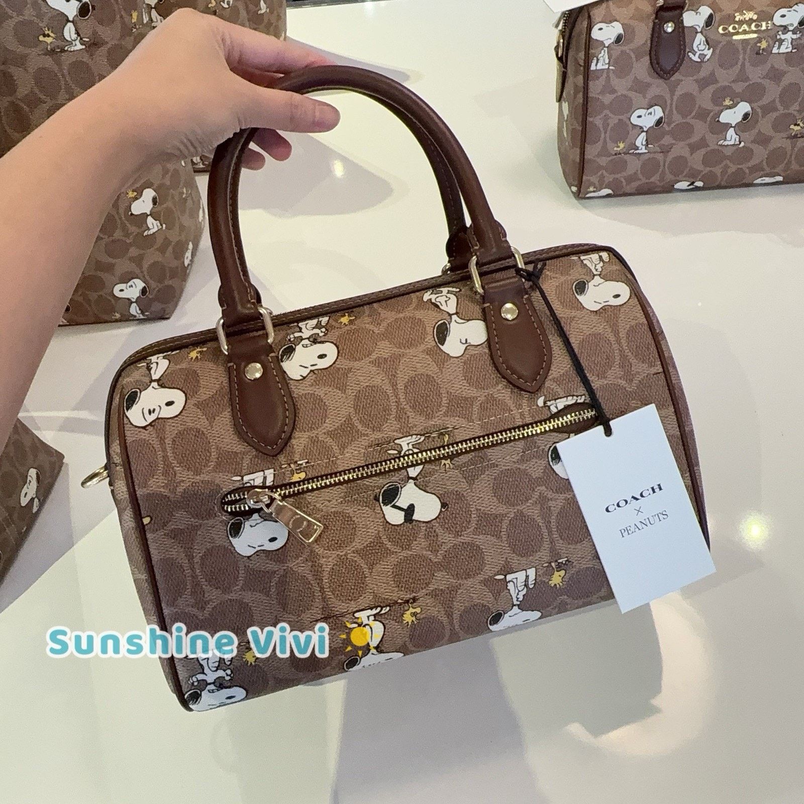 Coach NWT Coach X Peanuts Rowan Satchel Bag Snoopy Print CBM33 Size ONE SIZE - 3 Thumbnail