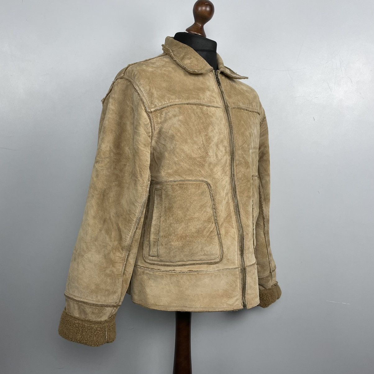 Japanese Brand × Vintage Vintage Y2K Faux Fur Sheepskin Jacket 2000s Avantgarde Size US L / EU 52-54 / 3 - 6 Thumbnail
