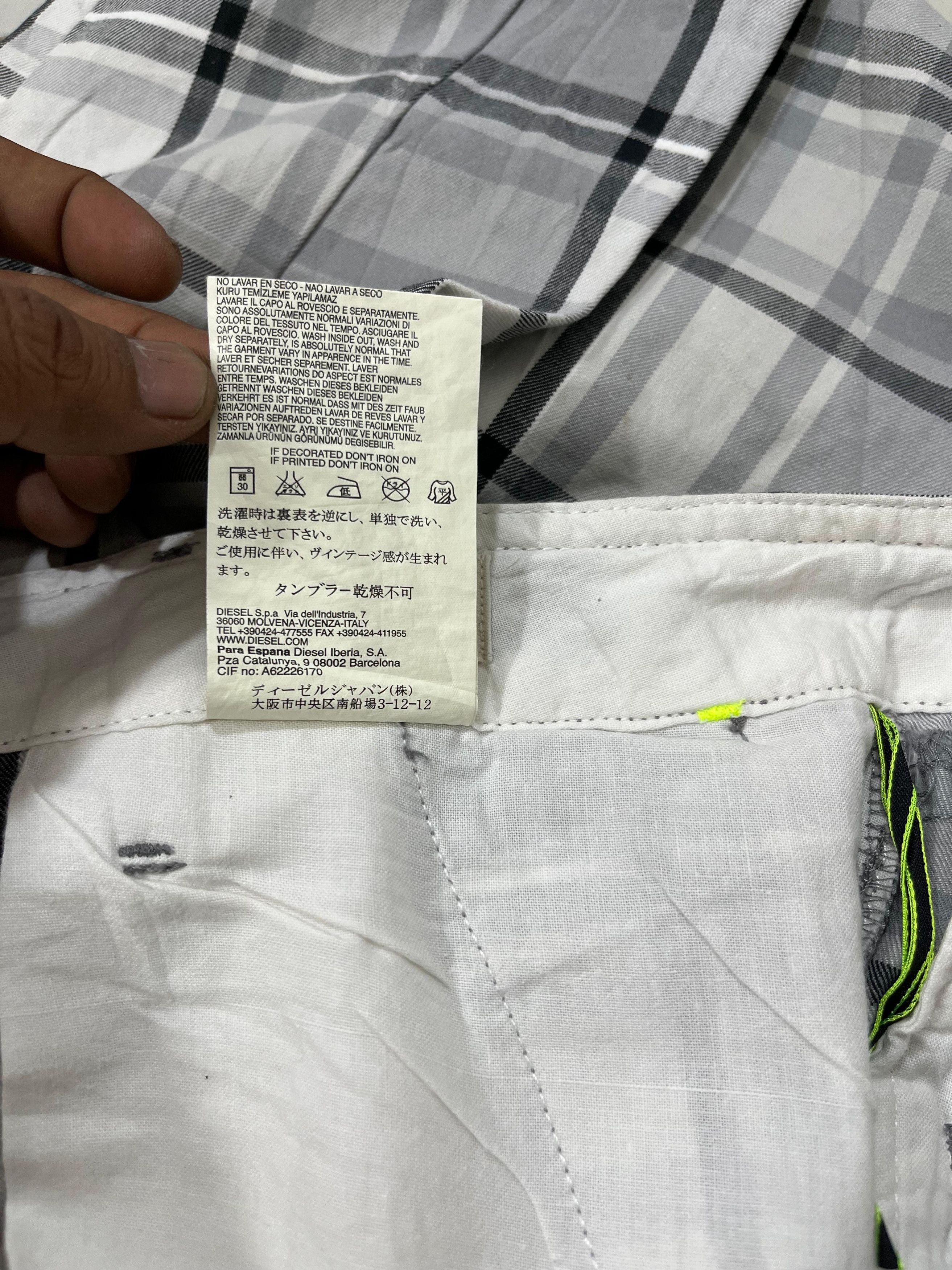Diesel Diesel Grey Plaid Cotton Trousers Size US 31 - 11 Thumbnail