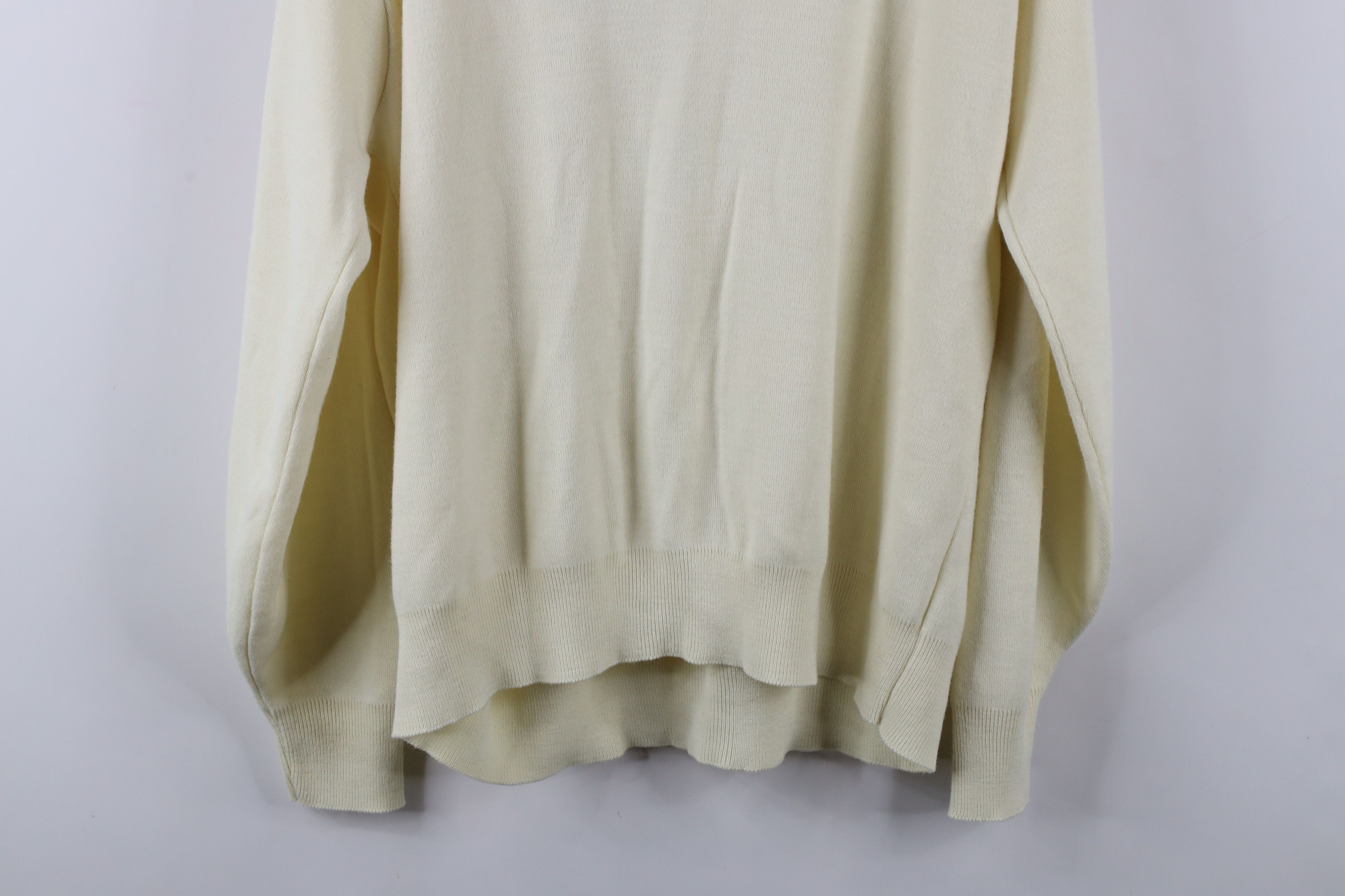 Vintage Vintage 80s 90s Jeep Motors Knit V-Neck Sweater Cream USA Size US XXL / EU 58 / 5 - 9 Thumbnail