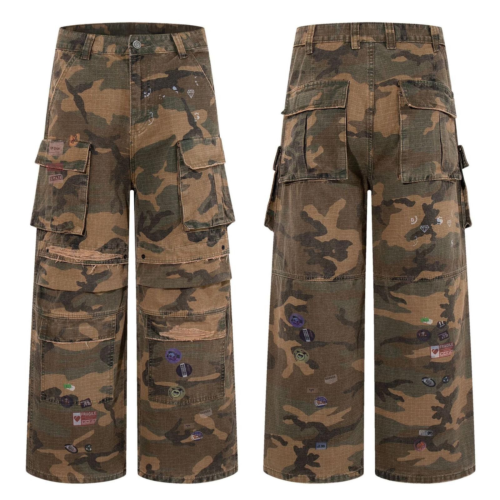 Other Camo Cargo Casual Pants Utility Wide-Leg Trousers Size US 32 / EU 48 - 5 Thumbnail